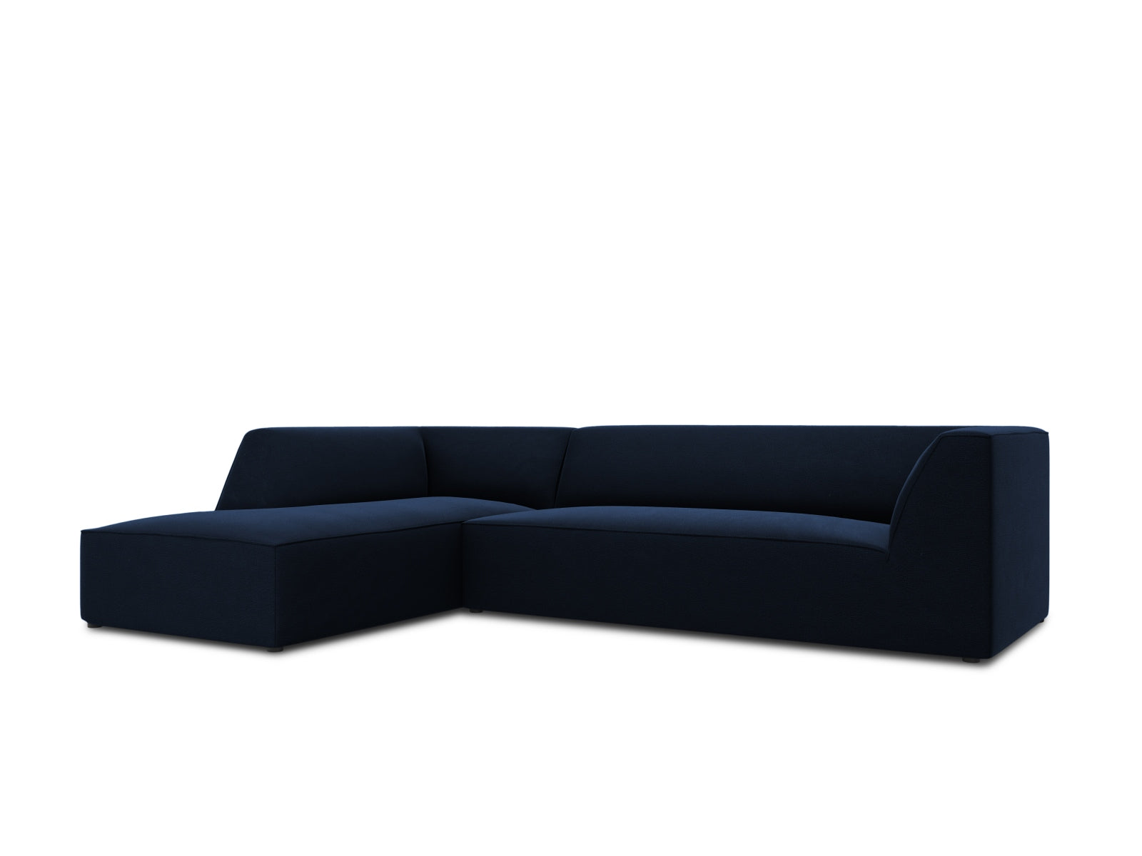 Modulares 4-Sitzer Ecksofa in edlem Ruby Velour, linksseitig, perfekt für moderne Wohnkonzepte und entspannte Stunden.