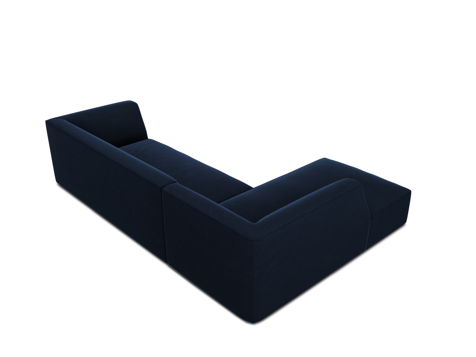 Modulares 4-Sitzer Ecksofa in edlem Ruby Velour, linksseitig, perfekt für moderne Wohnkonzepte und entspannte Stunden.