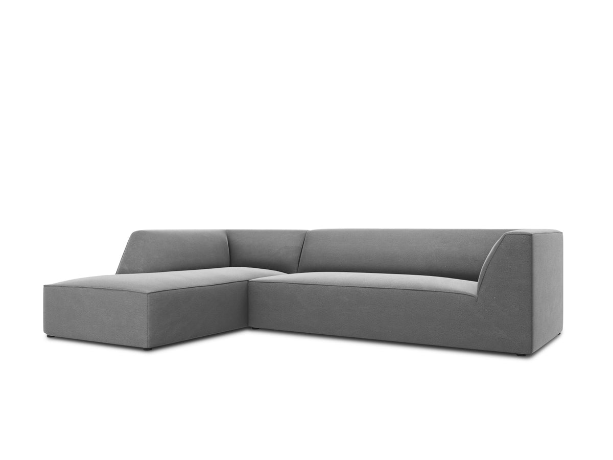Ruby Velour modulares Ecksofa links 4 Sitzer in Grey-Salvador präsentiert im Onlineshop von KAQTU Design AG. Ecksofa links ist von Micadoni