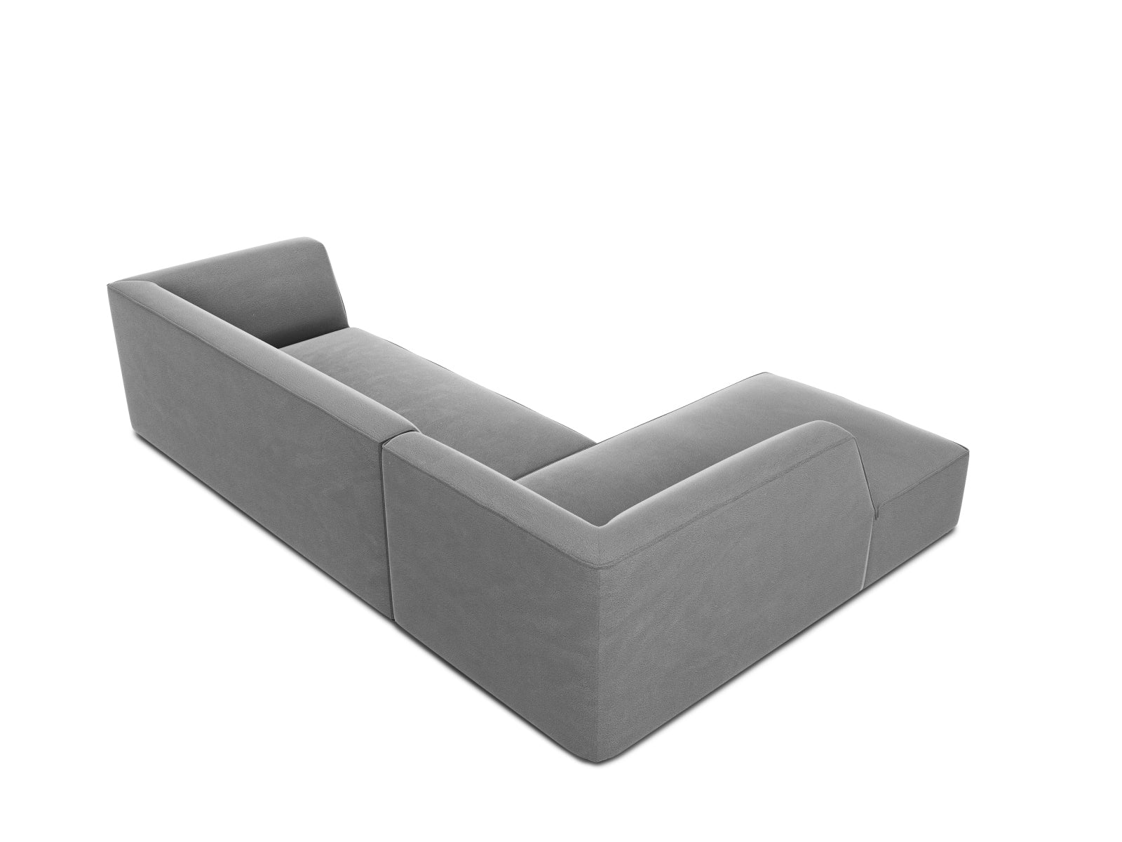 Luxuriöses 4-Sitzer Ecksofa in Ruby Velour, linksseitig, perfekt für moderne Wohnzimmer und entspannte Zusammenkünfte.