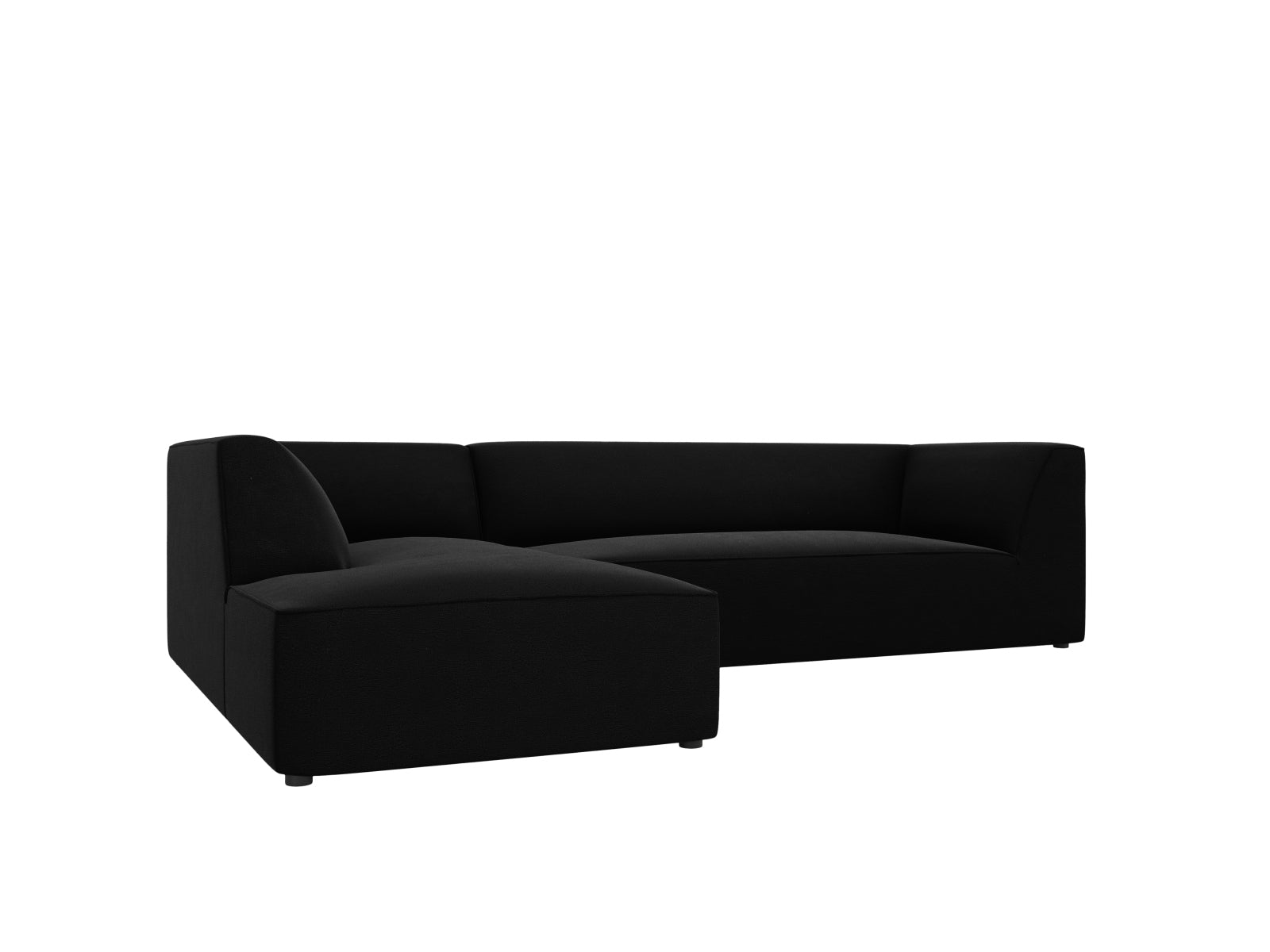 Elegantes modulares Ecksofa links in Ruby Velour von Micadoni, ideal für moderne Wohnräume und entspannte Stunden mit Freunden.