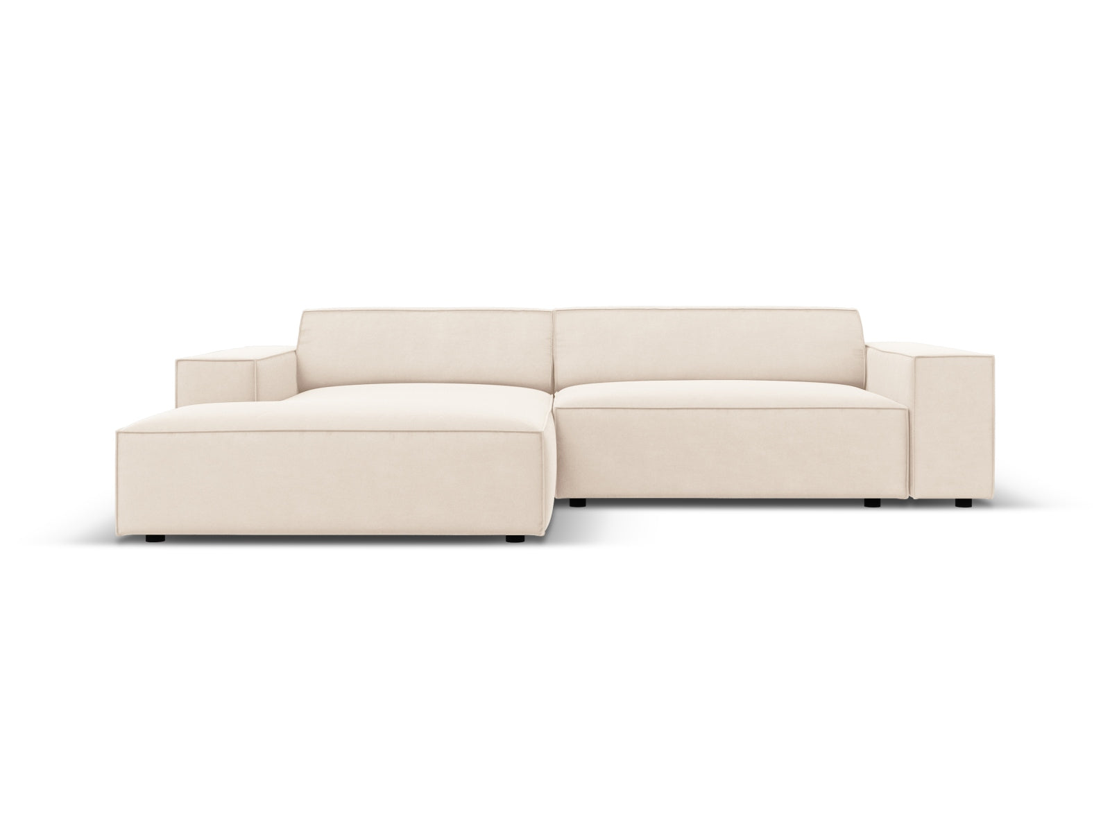 Jodie Velour modulares Ecksofa links 3 Sitzer in Light Beige präsentiert im Onlineshop von KAQTU Design AG. Ecksofa links ist von Micadoni