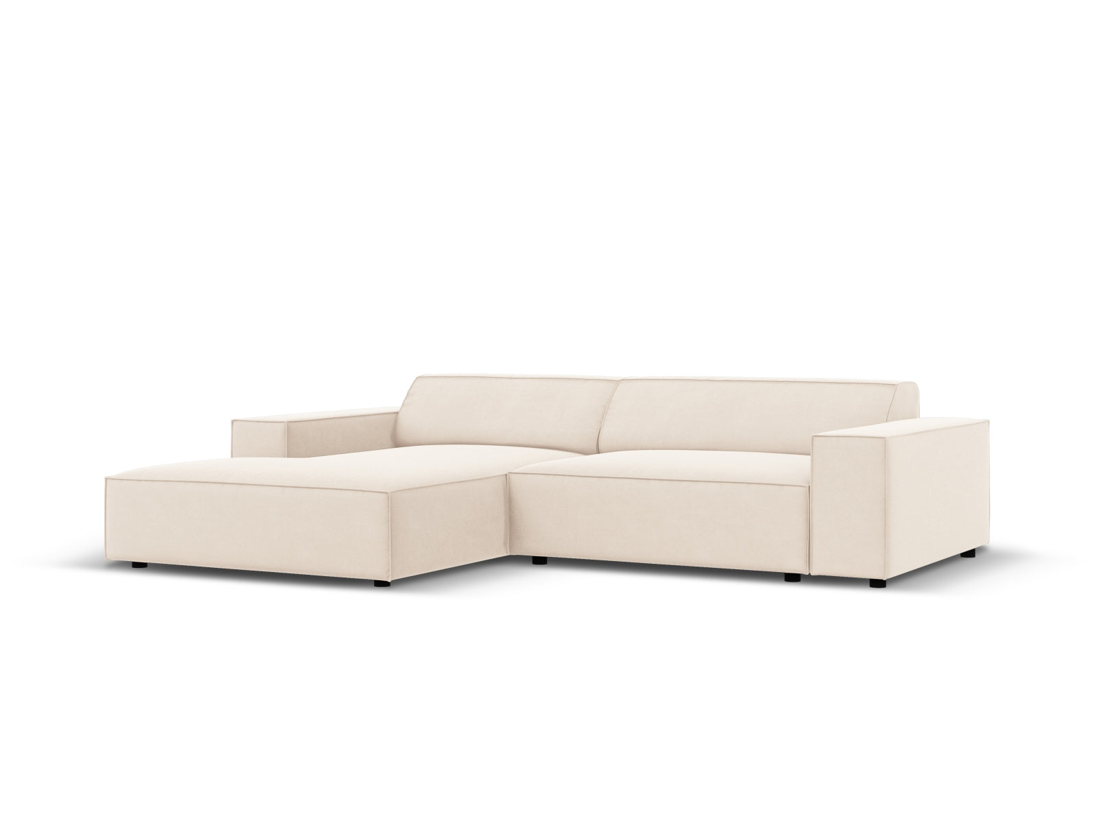 Entdecken Sie das stilvolle Jodie Velour Ecksofa links 3-Sitzer von Micadoni – perfekt für Komfort und individuelle Gestaltung in Ihrem Wohnzimmer.