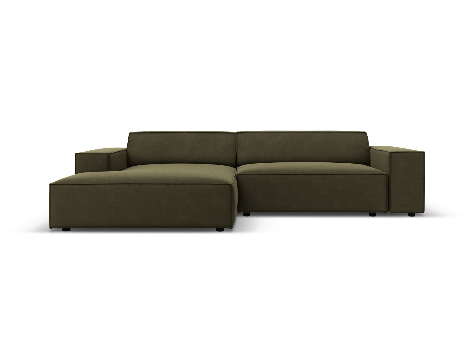 Jodie Velour modulares Ecksofa links 3 Sitzer in Green präsentiert im Onlineshop von KAQTU Design AG. Ecksofa links ist von Micadoni