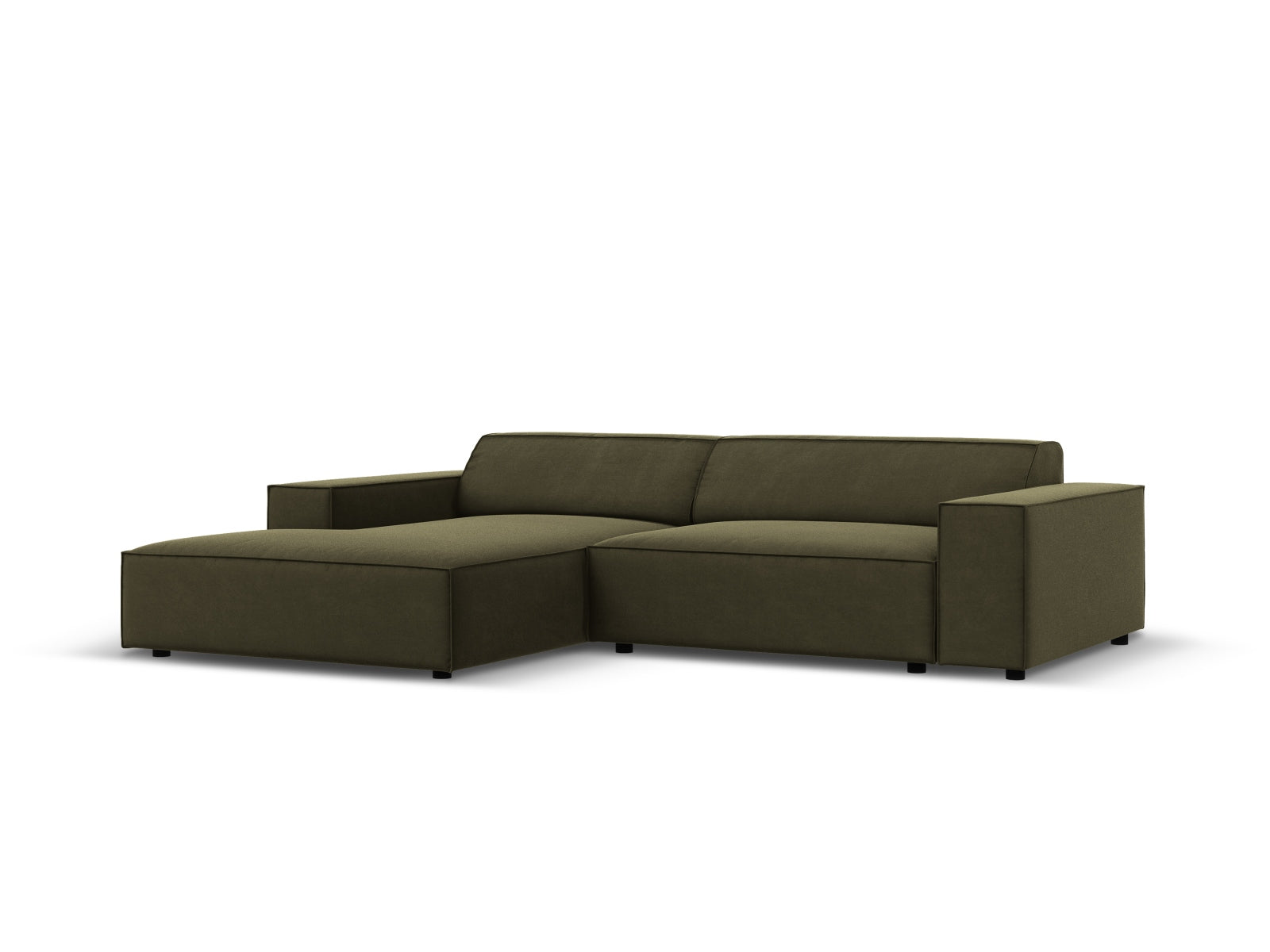 Jodie Velour modulares Ecksofa links 3 Sitzer in Green-Bluvel präsentiert im Onlineshop von KAQTU Design AG. L-Sofa links ist von Micadoni
