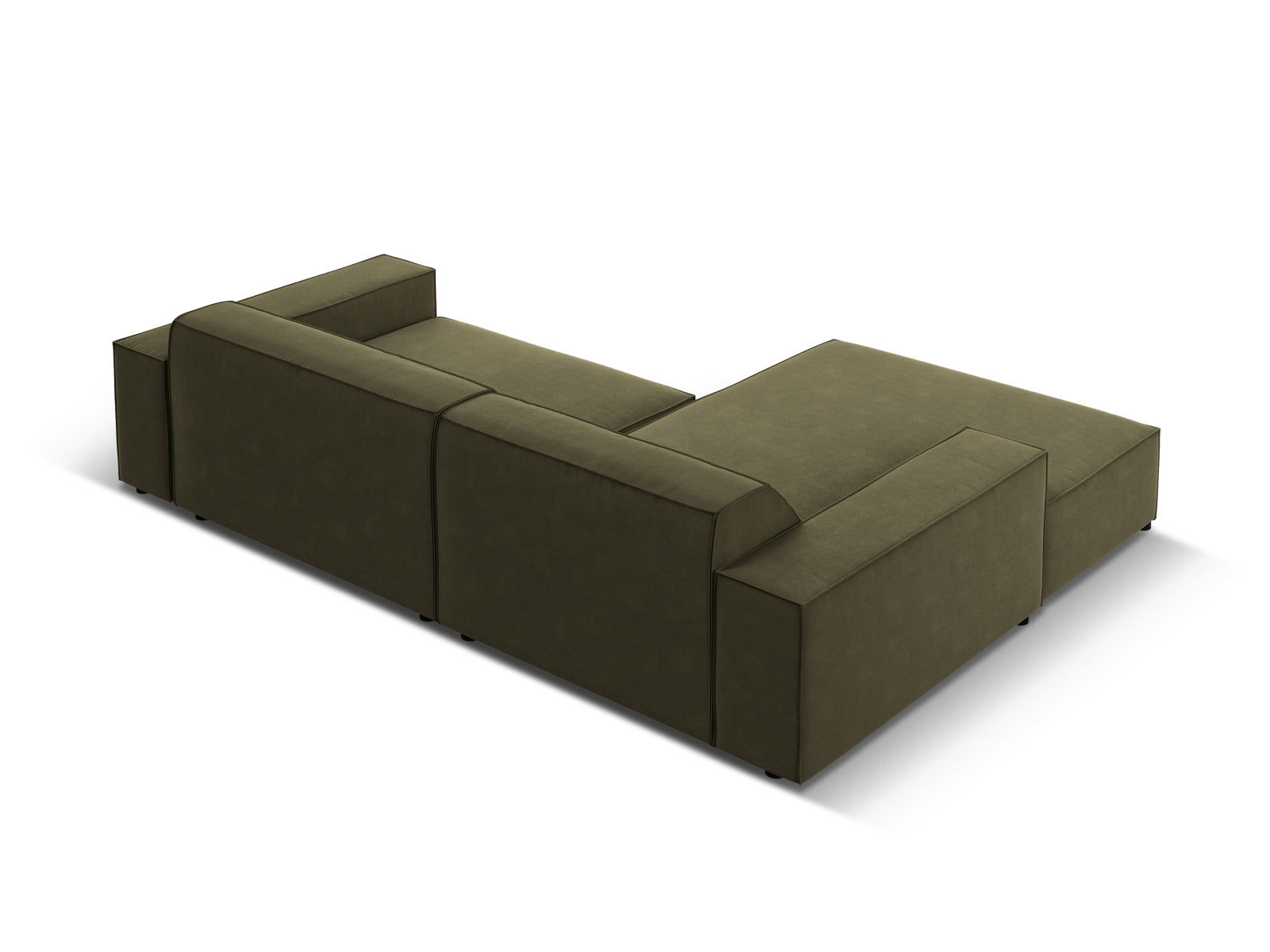 Jodie Velour modulares Ecksofa links 3 Sitzer in Green-Bluvel präsentiert im Onlineshop von KAQTU Design AG. L-Sofa links ist von Micadoni