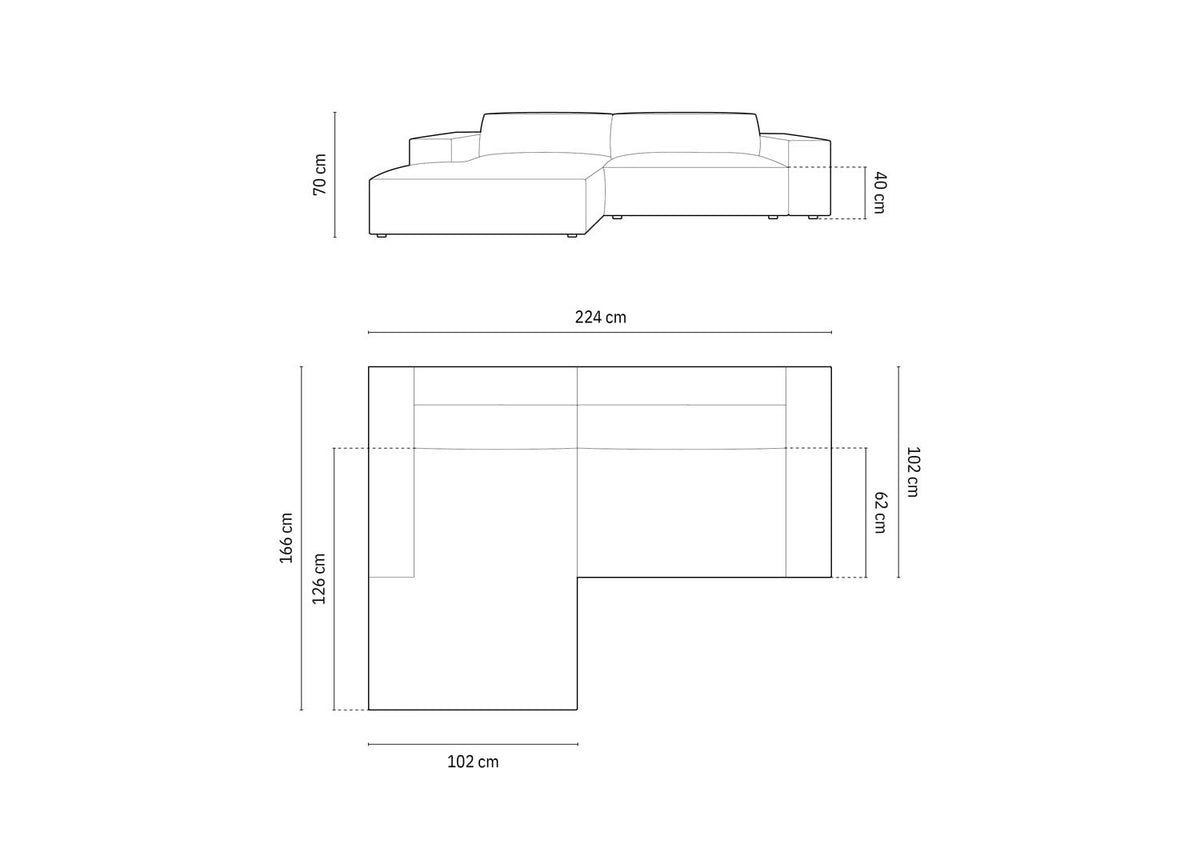 Jodie Velour modulares Ecksofa links 3 Sitzer in Bottle Green-Bluvel präsentiert im Onlineshop von KAQTU Design AG. L-Sofa links ist von Micadoni