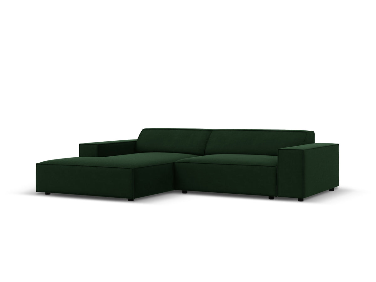 Jodie Velour modulares Ecksofa links 3 Sitzer in Bottle Green-Bluvel präsentiert im Onlineshop von KAQTU Design AG. L-Sofa links ist von Micadoni
