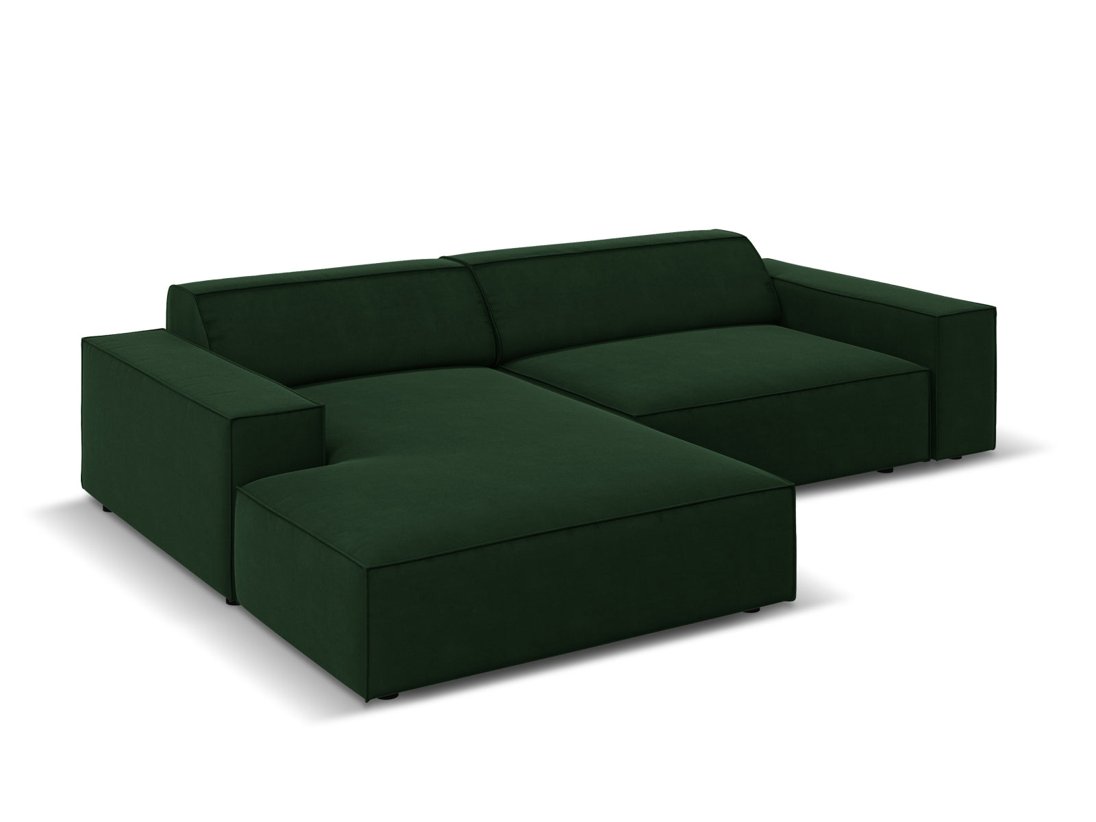 Jodie Velour modulares Ecksofa links 3 Sitzer in Bottle Green-Bluvel präsentiert im Onlineshop von KAQTU Design AG. L-Sofa links ist von Micadoni