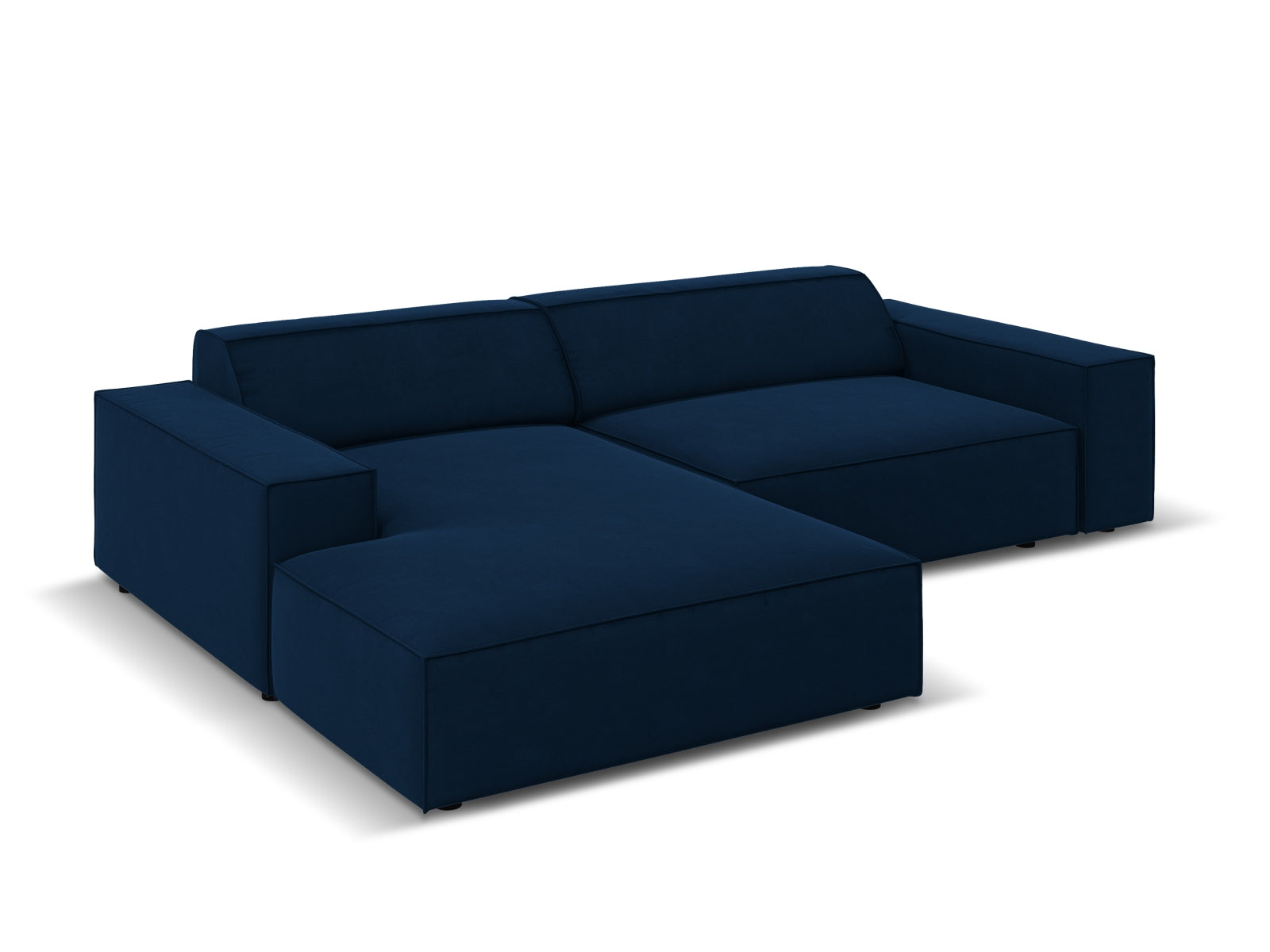 Jodie Velour modulares Ecksofa links 3 Sitzer in Royal Blue-Bluvel präsentiert im Onlineshop von KAQTU Design AG. L-Sofa links ist von Micadoni