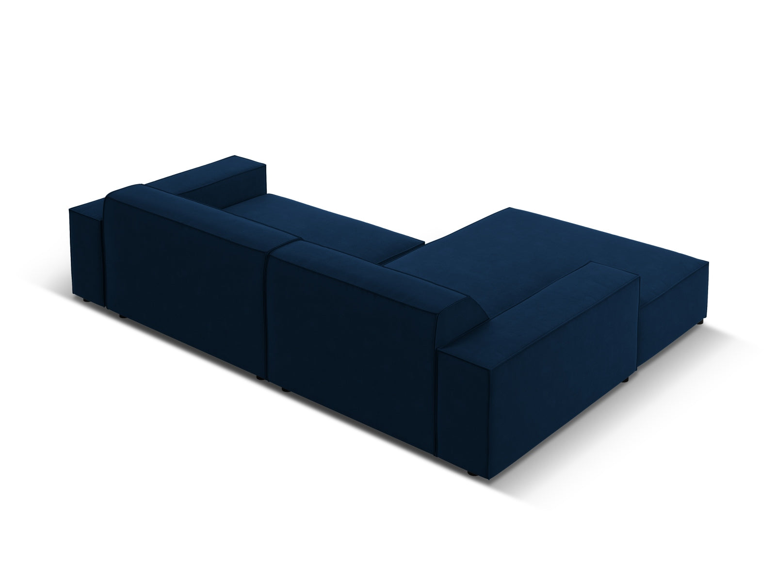 Jodie Velour modulares Ecksofa links 3 Sitzer in Royal Blue-Bluvel präsentiert im Onlineshop von KAQTU Design AG. L-Sofa links ist von Micadoni