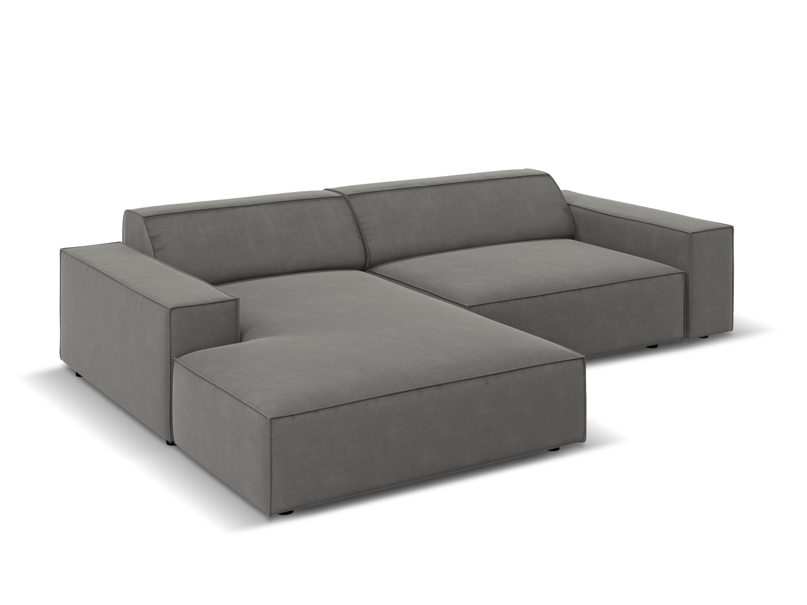 Erleben Sie das Jodie Velour Ecksofa links 3-Sitzer von Micadoni – ein elegantes, modulares Sofa, das Stil, Komfort und Anpassungsfähigkeit vereint.