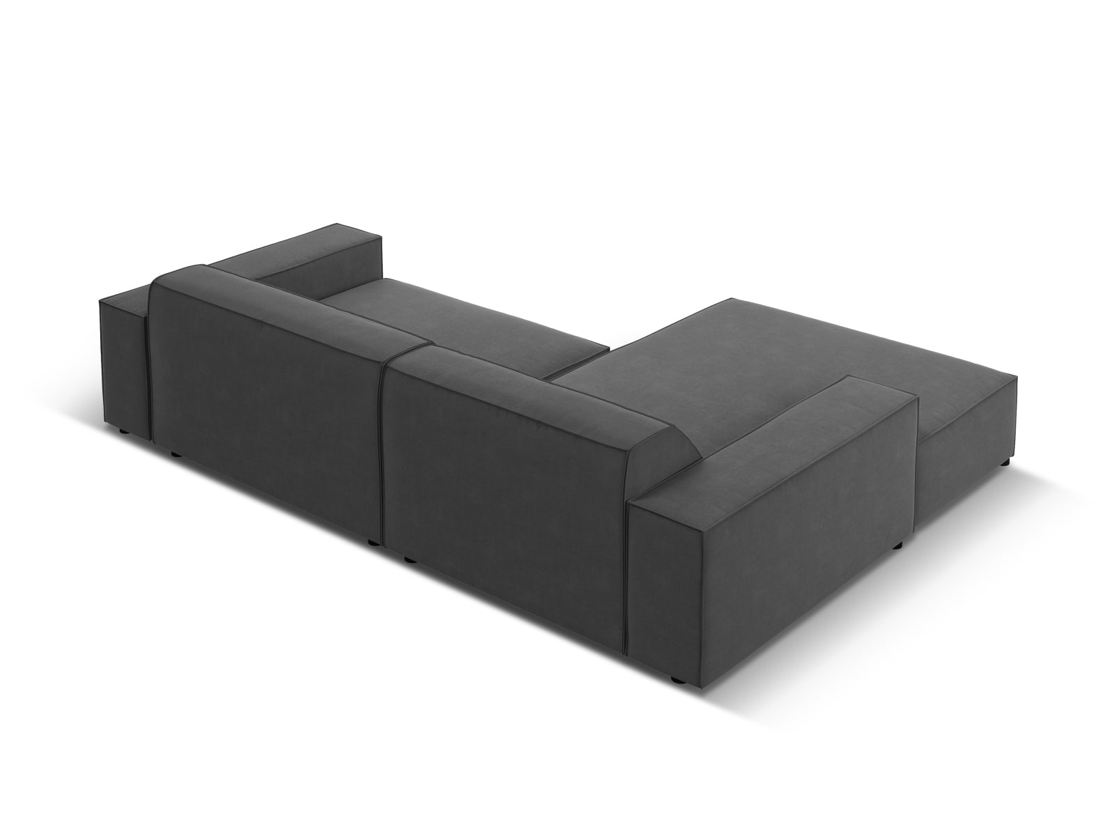 Jodie Velour modulares Ecksofa links 3 Sitzer in Grey-Bluvel präsentiert im Onlineshop von KAQTU Design AG. L-Sofa links ist von Micadoni