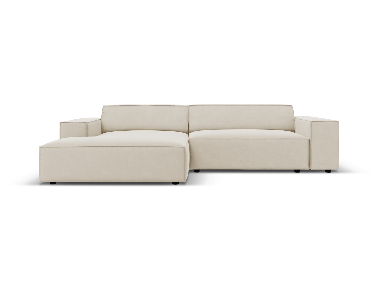 Jodie Velour modulares Ecksofa links 3 Sitzer in Dark Beige präsentiert im Onlineshop von KAQTU Design AG. Ecksofa links ist von Micadoni