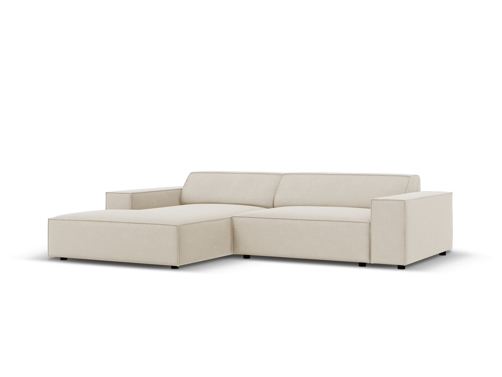 Jodie Velour modulares Ecksofa links 3 Sitzer in Dark Beige-Bluvel präsentiert im Onlineshop von KAQTU Design AG. L-Sofa links ist von Micadoni