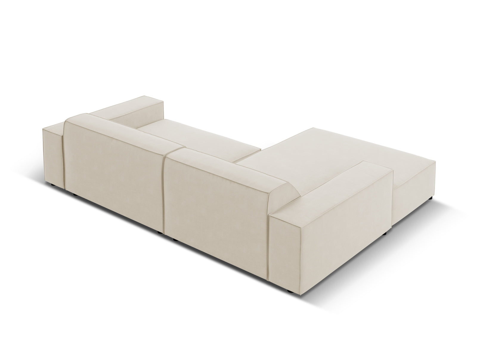 Jodie Velour modulares Ecksofa links 3 Sitzer in Dark Beige-Bluvel präsentiert im Onlineshop von KAQTU Design AG. L-Sofa links ist von Micadoni