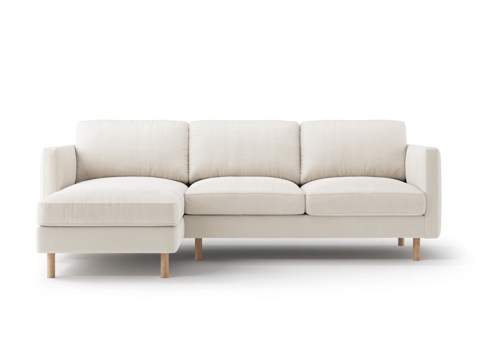 Eden Velour links Ecksofa 3 Sitzer in Beige-Paris präsentiert im Onlineshop von KAQTU Design AG. L-Sofa links ist von Micadoni