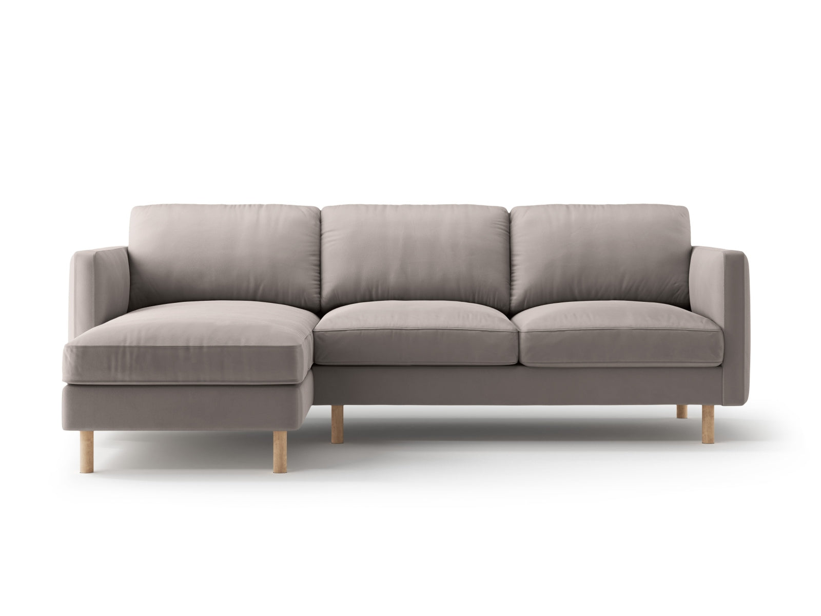 Eden Velour links Ecksofa 3 Sitzer in Warm grey-Paris präsentiert im Onlineshop von KAQTU Design AG. L-Sofa links ist von Micadoni