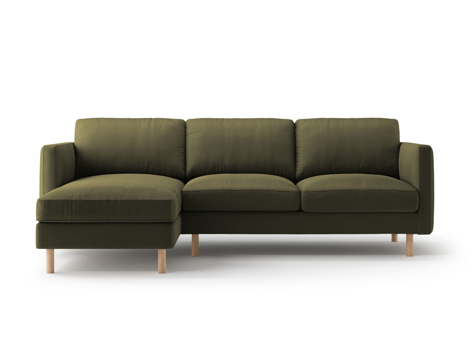 Eden Velour links Ecksofa 3 Sitzer in Moss Green Melange präsentiert im Onlineshop von KAQTU Design AG. Ecksofa links ist von Micadoni