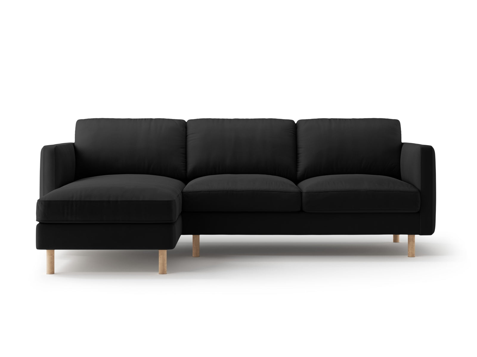 Eden Velour links Ecksofa 3 Sitzer in Black-Paris präsentiert im Onlineshop von KAQTU Design AG. L-Sofa links ist von Micadoni