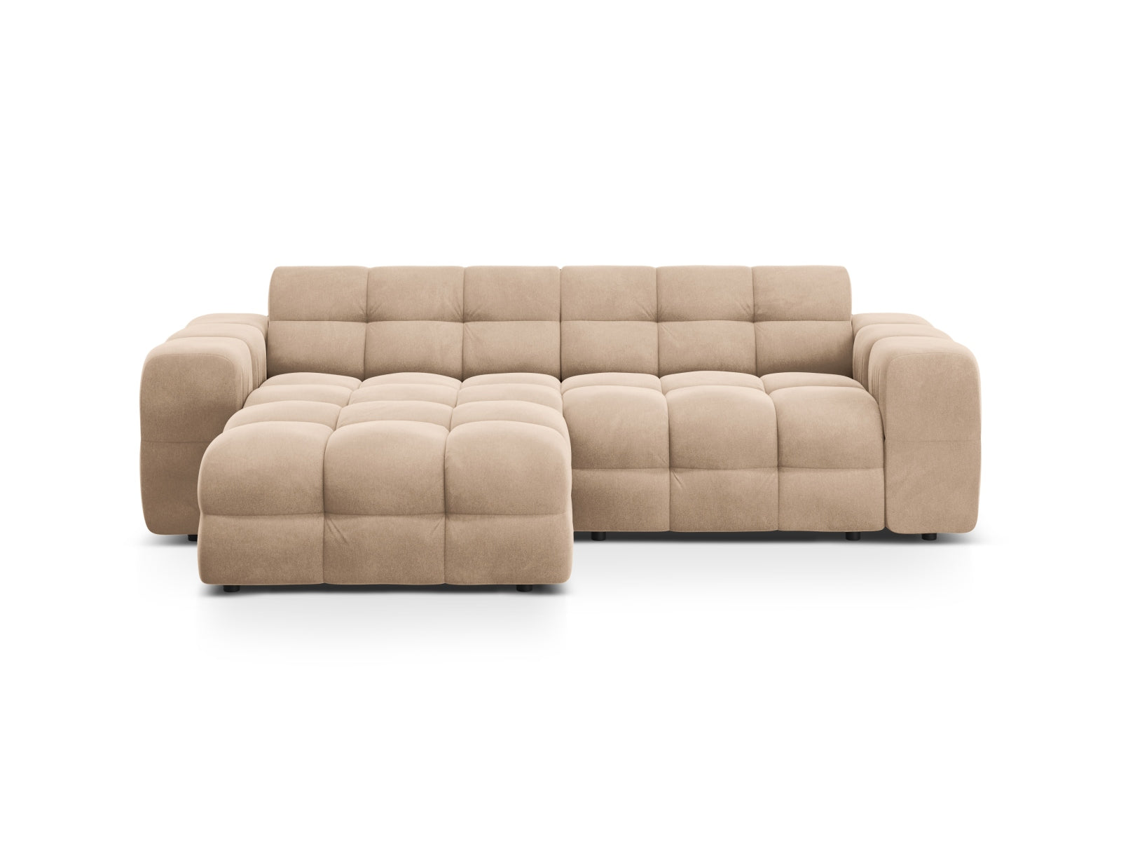 Kendal Velour links Ecksofa 4 Sitzer in Almond Beige-Magic Velvet präsentiert im Onlineshop von KAQTU Design AG. L-Sofa links ist von Micadoni