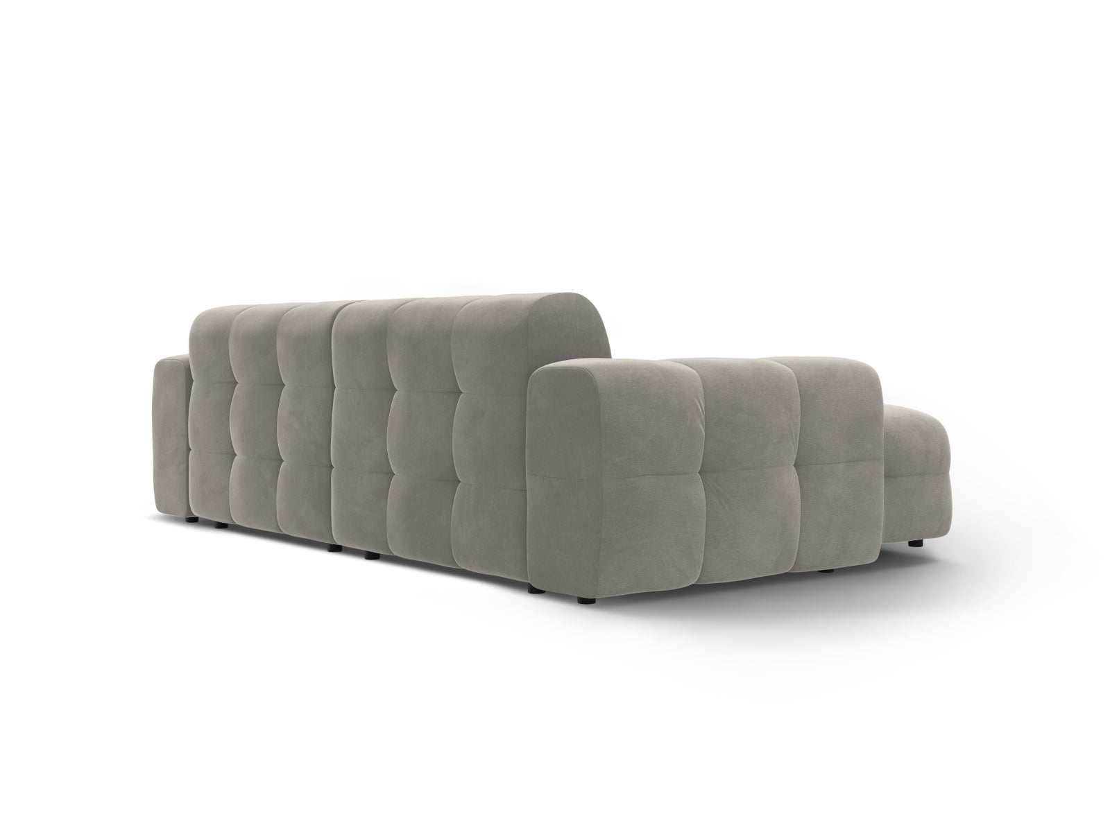 Elegantes Kendal Velour Ecksofa in stilvollem Dunkelgrau, ideal für entspannte Stunden. Geräumiges 4-Sitzer Design von Micadoni.