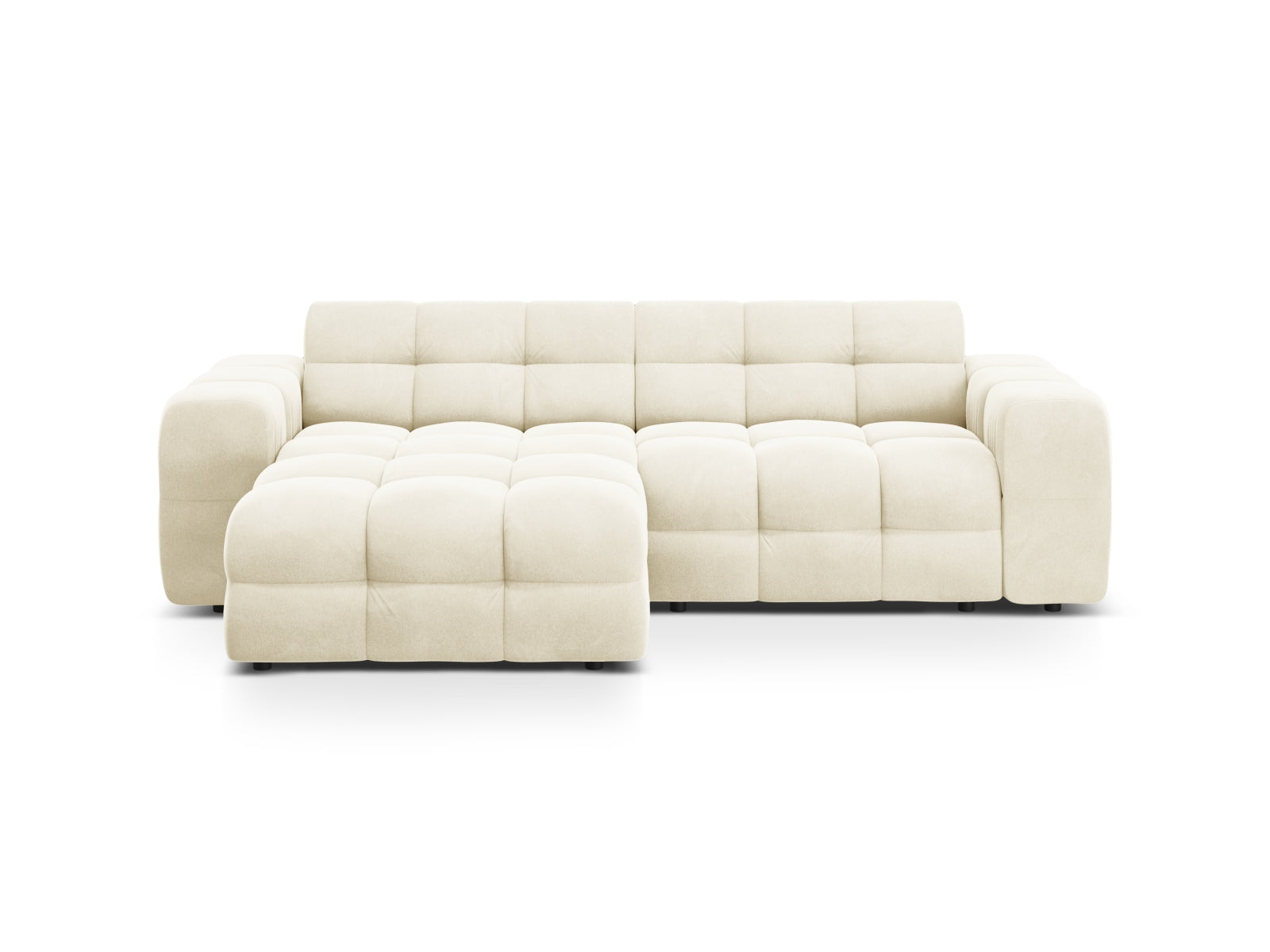 Kendal Velour links Ecksofa 4 Sitzer in Ivory präsentiert im Onlineshop von KAQTU Design AG. Ecksofa links ist von Micadoni