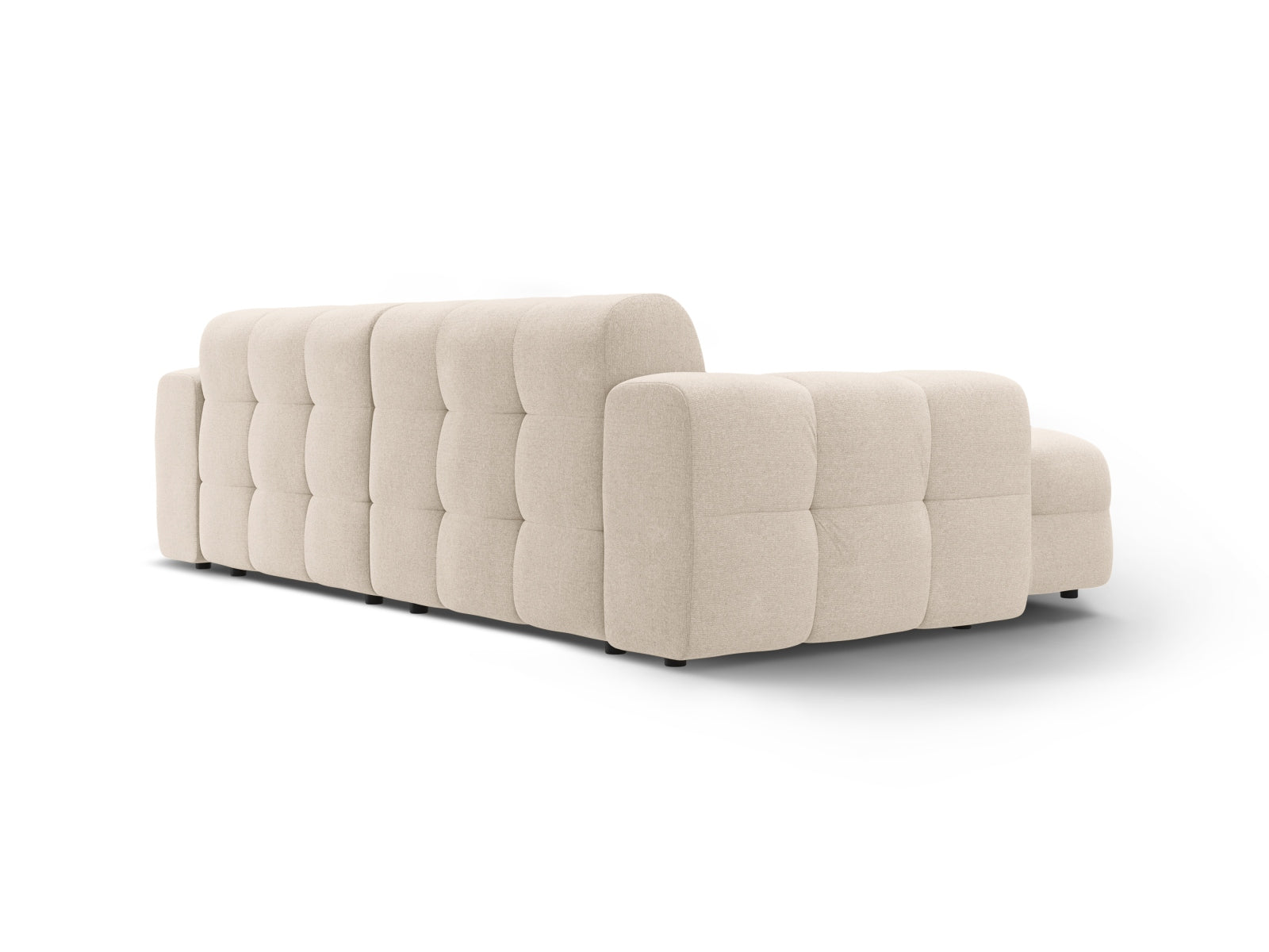 Beige Kendal Ecksofa links, 4-Sitzer von Micadoni, modernes L-Sofa, ideal für gemütliche Stunden und stilvolle Einrichtung.