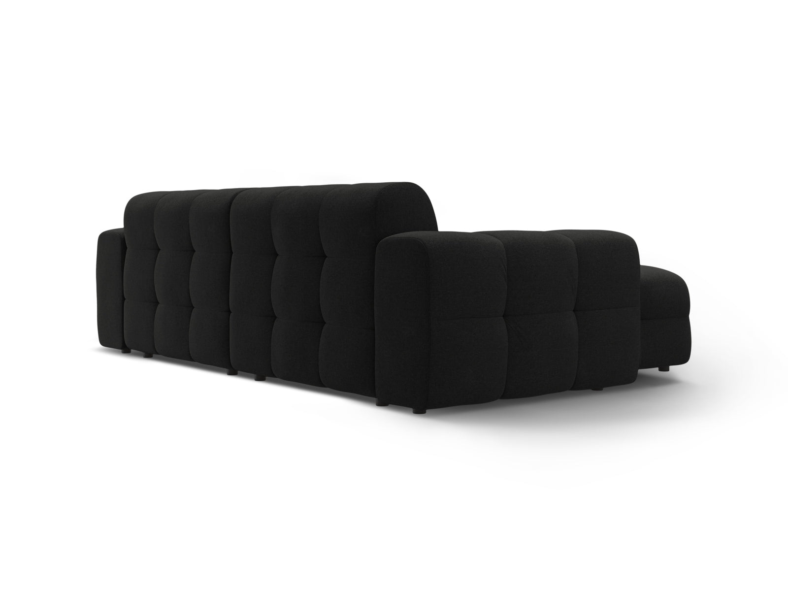 Elegantes Kendal Ecksofa links, 4-Sitzer in zeitlosem Schwarz, ideal für gemütliche Abende und stilvolle Einrichtungsideen.