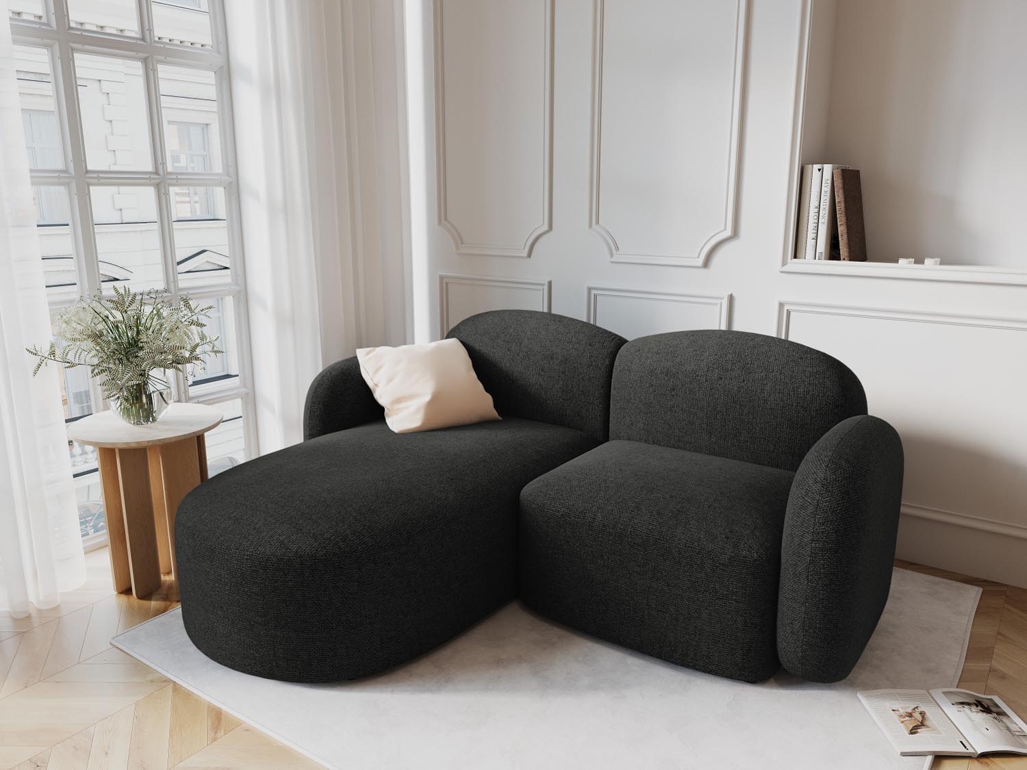 Entdecken Sie das elegante Blair Ecksofa links von Micadoni – ein luxuriöser 3-Sitzer aus hochwertigem Velours, perfekt für Ihr modernes Zuhause.