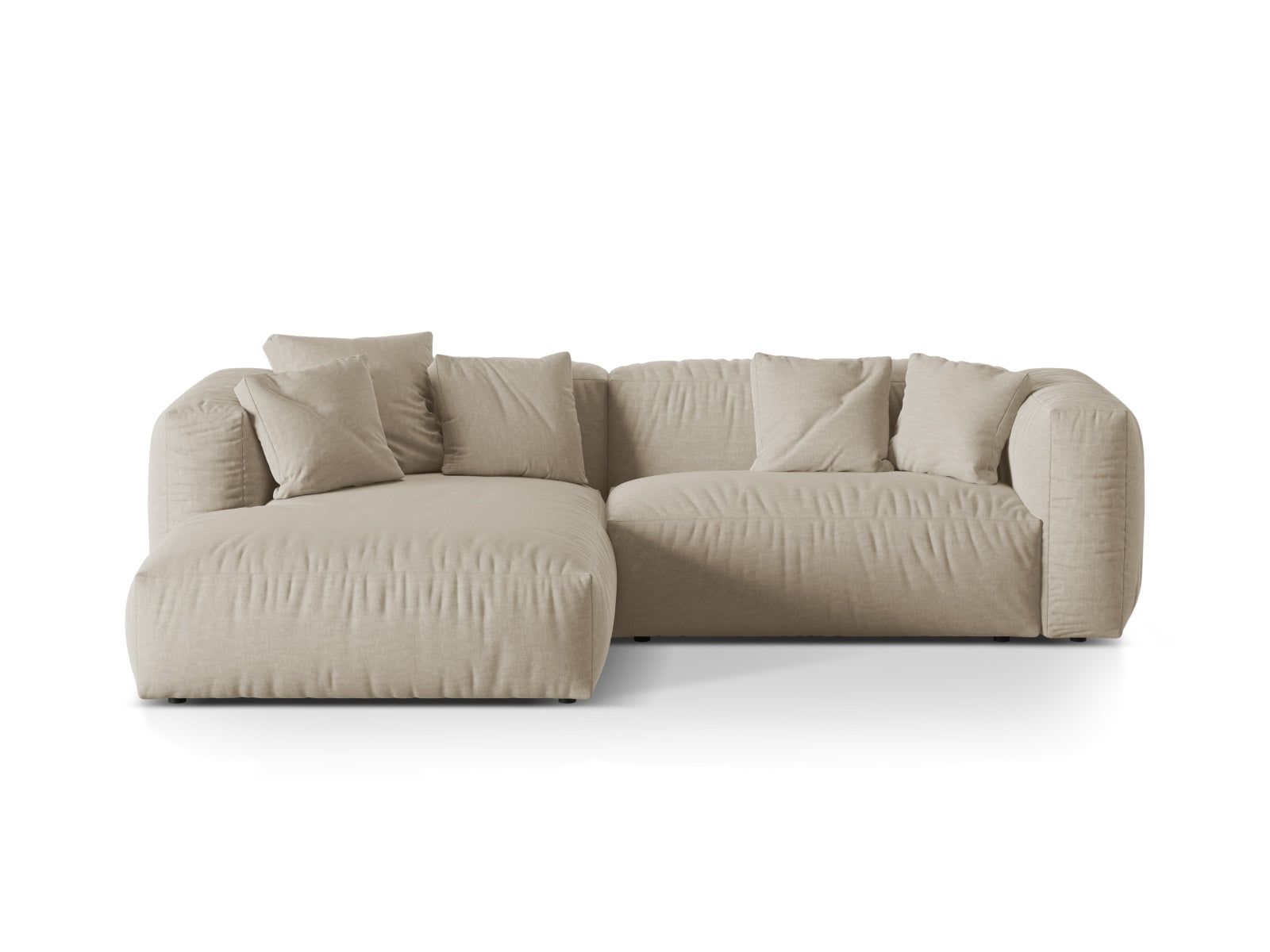 Martina Modulares Ecksofa links 2 Sitzer in Light Beige präsentiert im Onlineshop von KAQTU Design AG. Ecksofa links ist von Micadoni