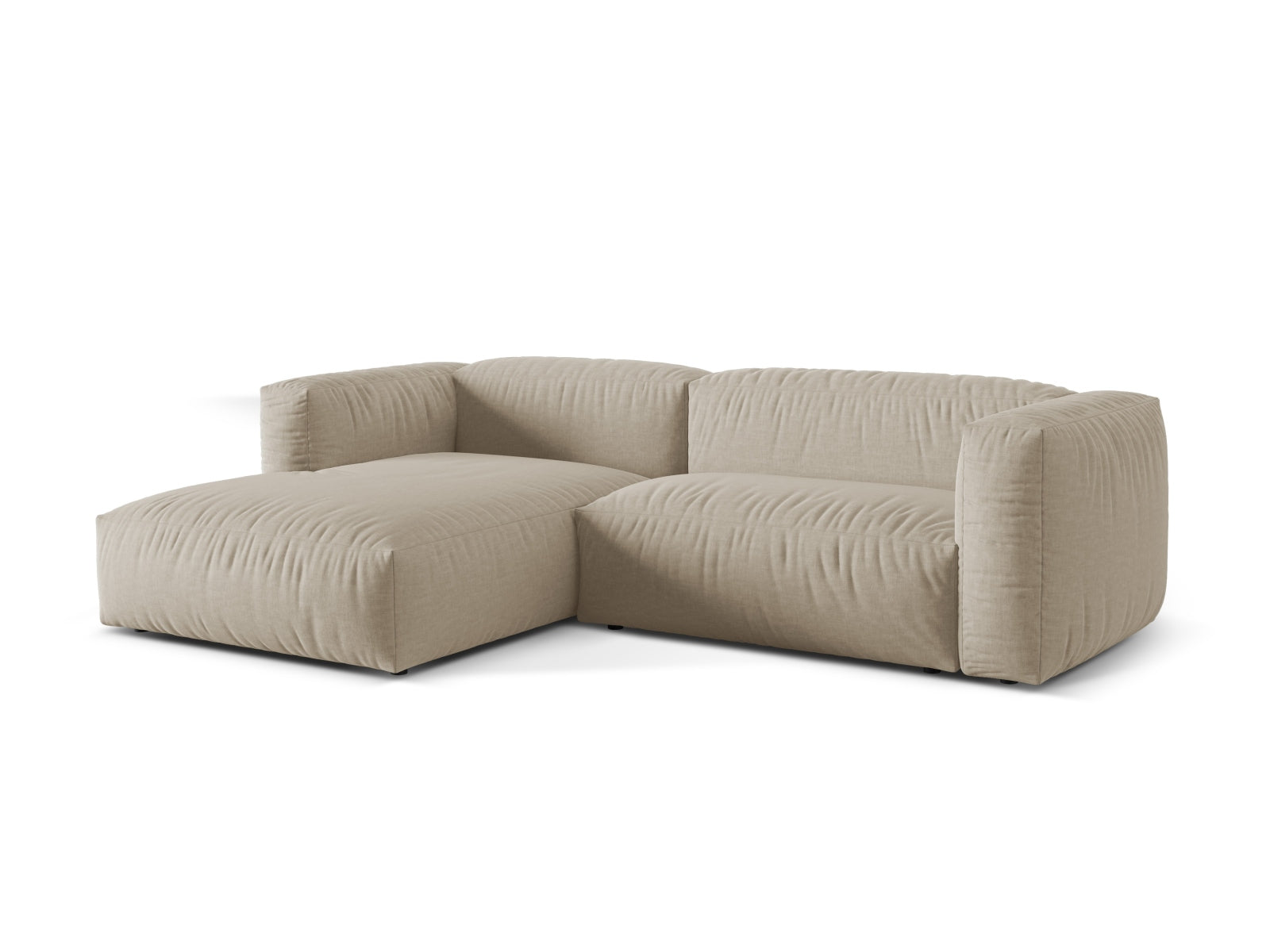 Martina Modulares Ecksofa links 2 Sitzer in Light Beige-Boston präsentiert im Onlineshop von KAQTU Design AG. L-Sofa links ist von Micadoni