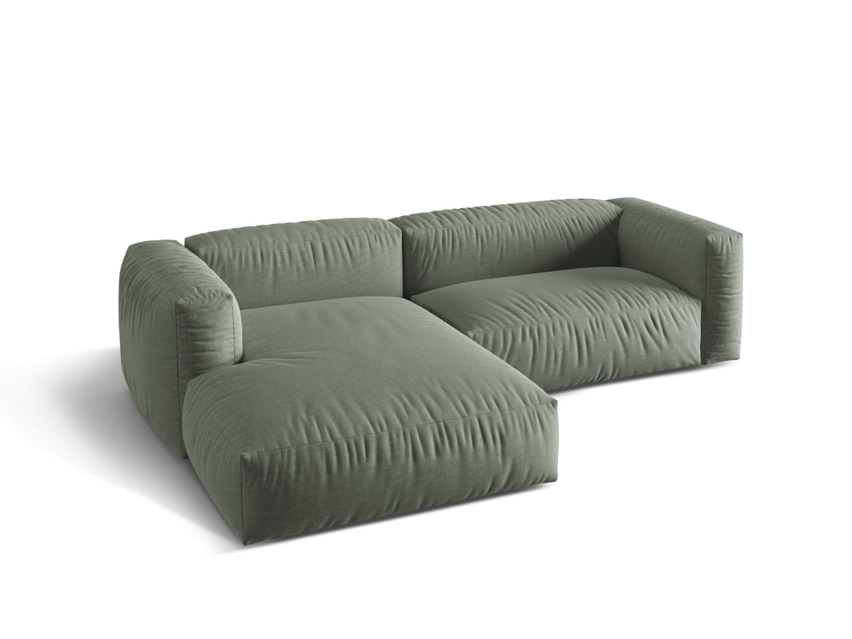 Martina Modulares Ecksofa links 2 Sitzer in Moss Green-Boston präsentiert im Onlineshop von KAQTU Design AG. L-Sofa links ist von Micadoni
