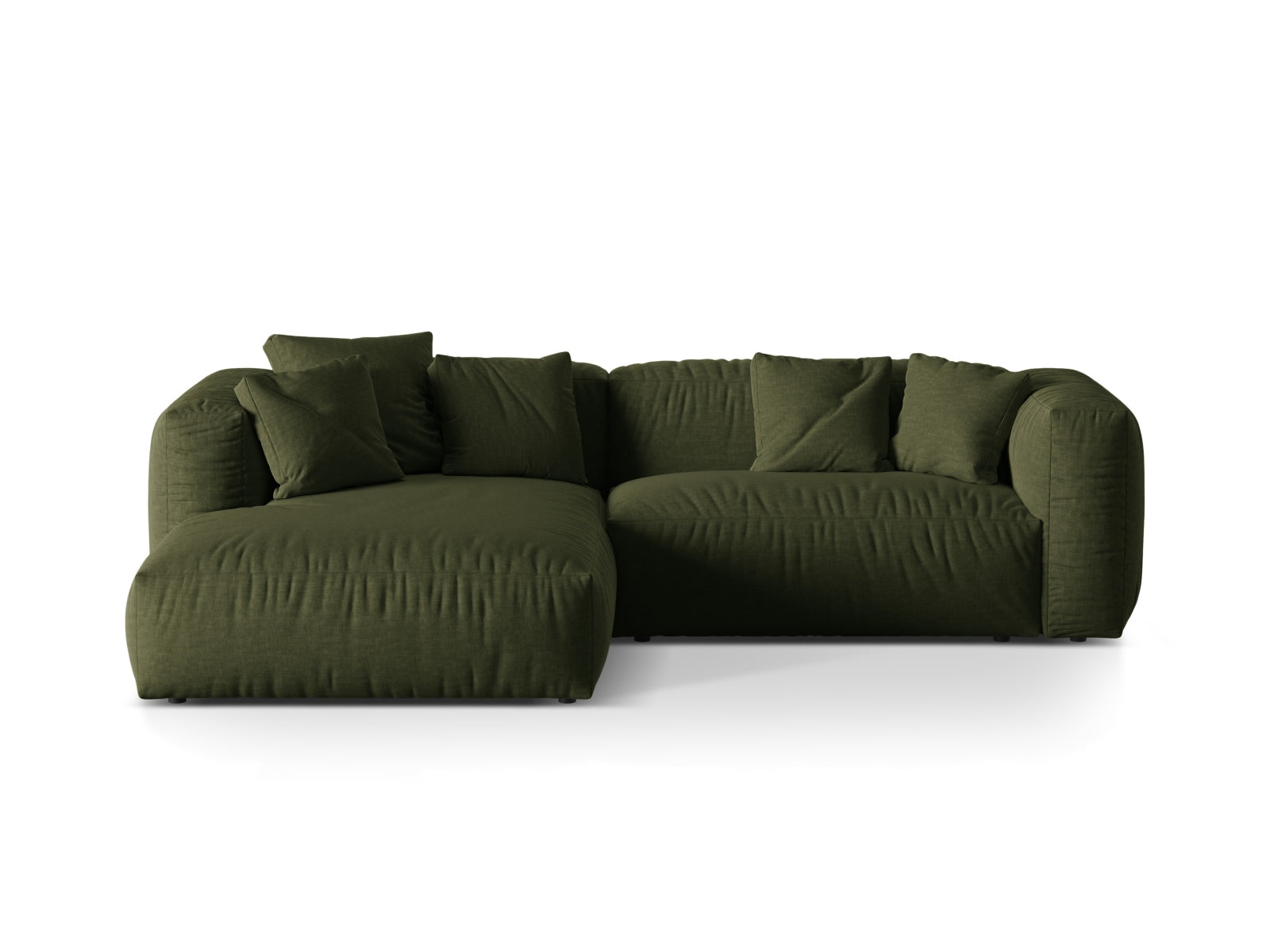Martina Modulares Ecksofa links 2 Sitzer in Green-Boston präsentiert im Onlineshop von KAQTU Design AG. L-Sofa links ist von Micadoni