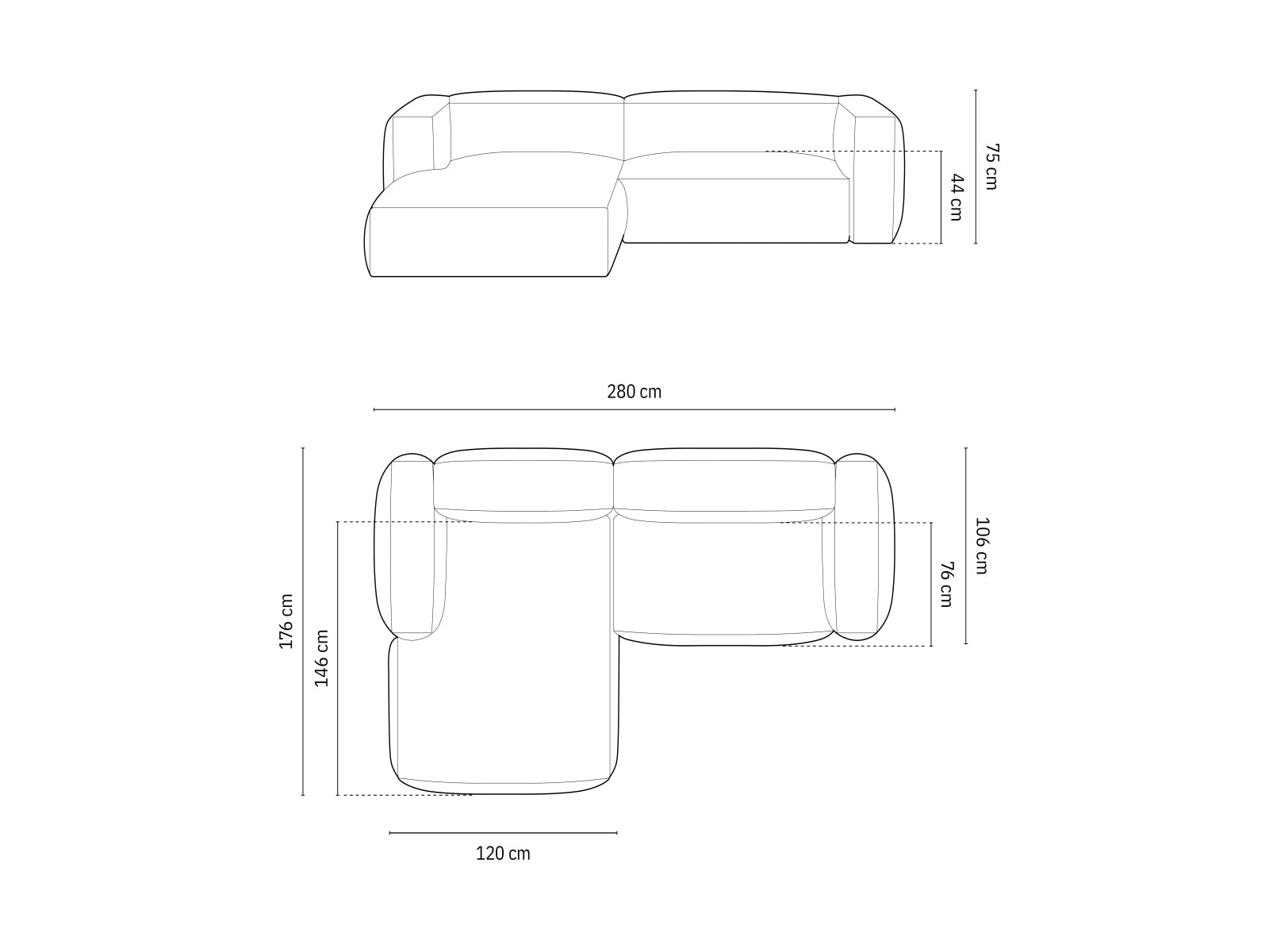 Entdecken Sie das Martina Ecksofa links 2 Sitzer von Micadoni – ein elegantes, modulares Sofa, das Komfort und individuelles Design perfekt kombiniert.