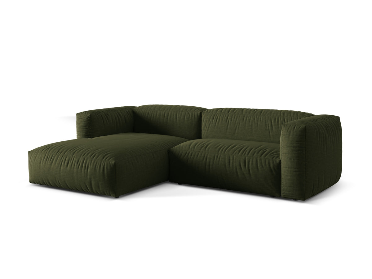 Martina Modulares Ecksofa links 2 Sitzer in Green-Boston präsentiert im Onlineshop von KAQTU Design AG. L-Sofa links ist von Micadoni