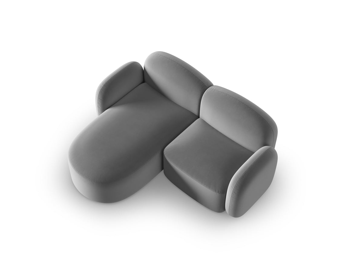Blair Velour links Ecksofa 3 Sitzer in Light Grey-Casino präsentiert im Onlineshop von KAQTU Design AG. L-Sofa links ist von Micadoni