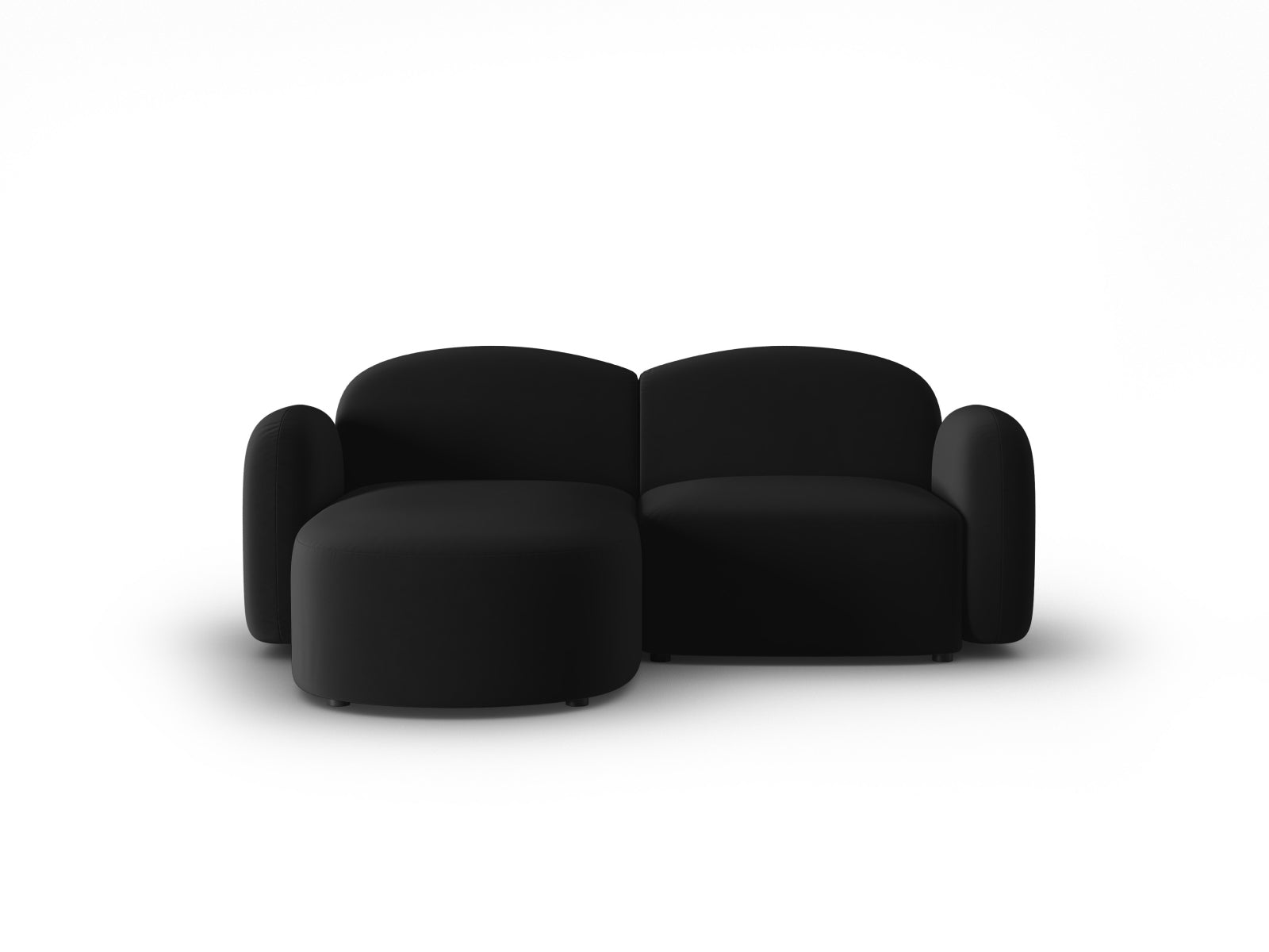 Blair Velour links Ecksofa 3 Sitzer in Black präsentiert im Onlineshop von KAQTU Design AG. Ecksofa links ist von Micadoni
