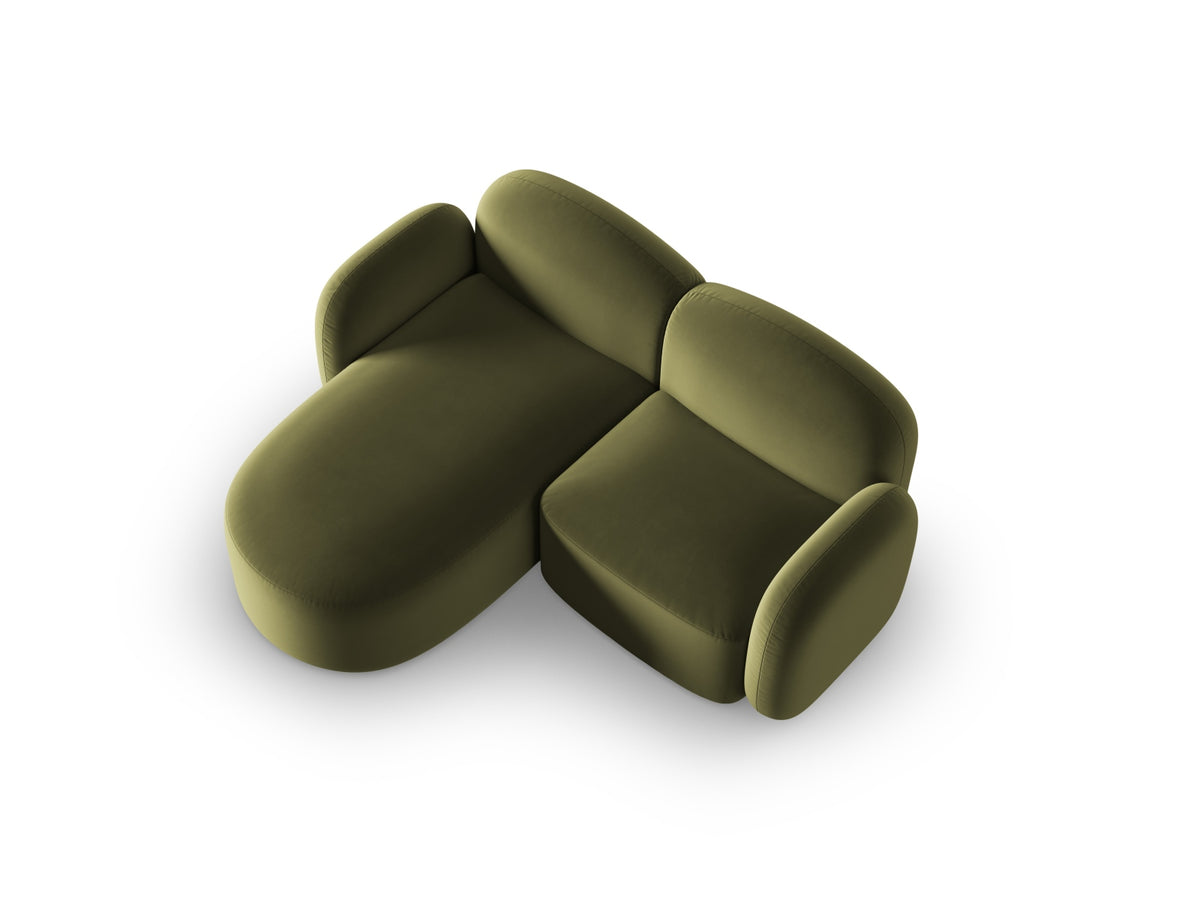 Blair Velour links Ecksofa 3 Sitzer in Light Green-Casino präsentiert im Onlineshop von KAQTU Design AG. L-Sofa links ist von Micadoni