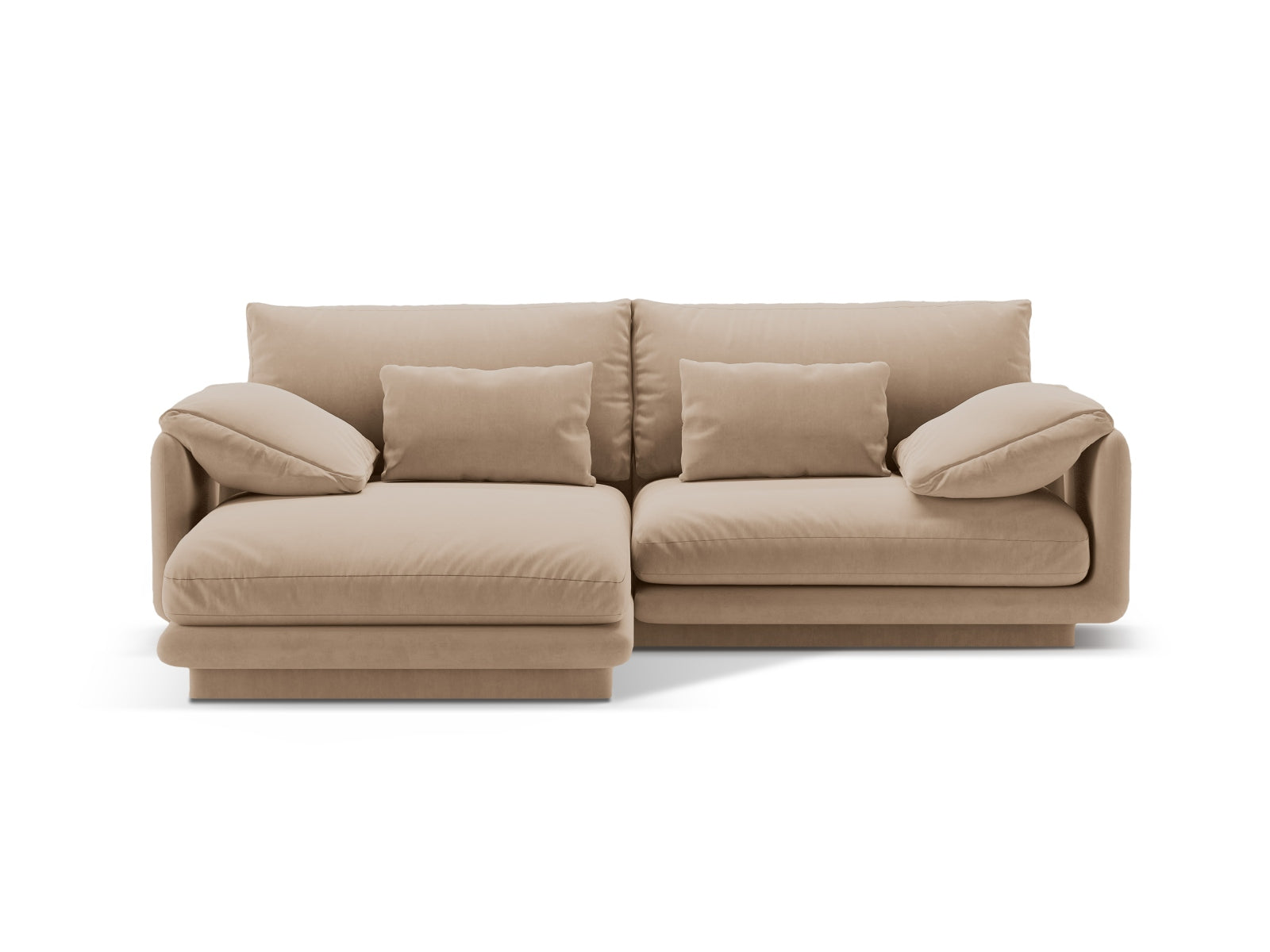 Torino Velour links Ecksofa 3 Sitzer in Sand präsentiert im Onlineshop von KAQTU Design AG. Ecksofa links ist von Micadoni