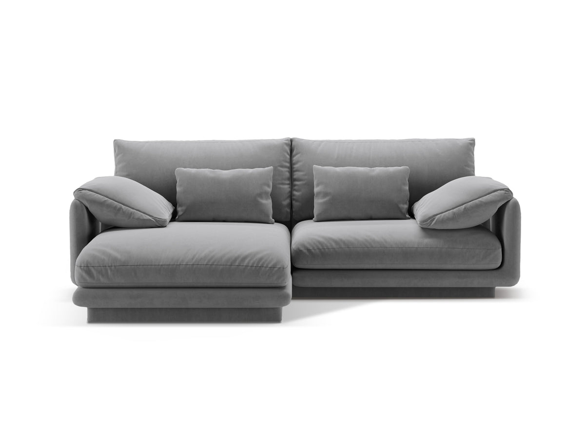 Torino Velour links Ecksofa 3 Sitzer in Light Grey-Casino präsentiert im Onlineshop von KAQTU Design AG. L-Sofa links ist von Micadoni