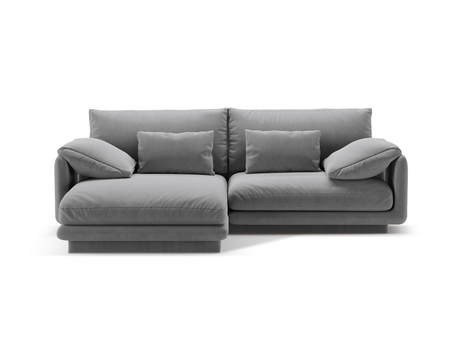 Torino Velour links Ecksofa 3 Sitzer in Light Grey-Casino präsentiert im Onlineshop von KAQTU Design AG. L-Sofa links ist von Micadoni