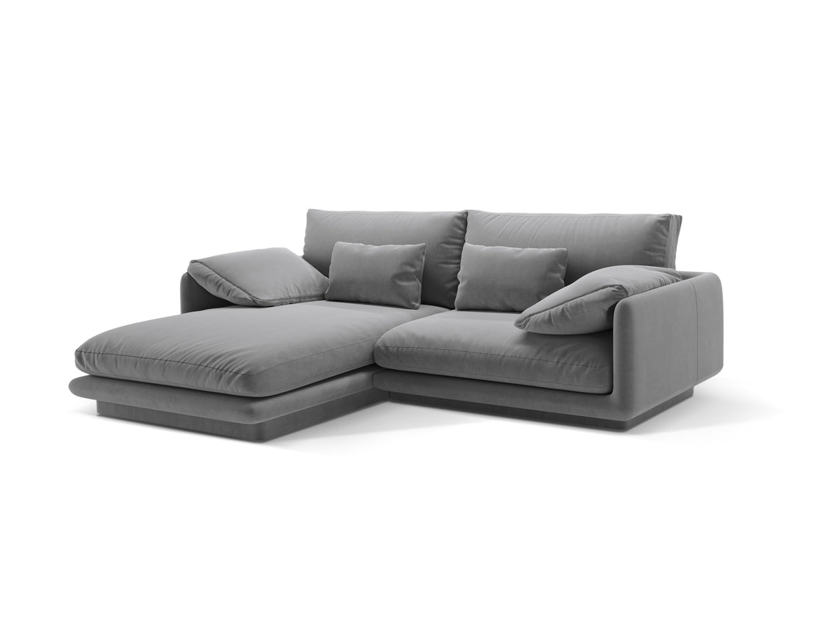 Torino Velour links Ecksofa 3 Sitzer in Light Grey-Casino präsentiert im Onlineshop von KAQTU Design AG. L-Sofa links ist von Micadoni