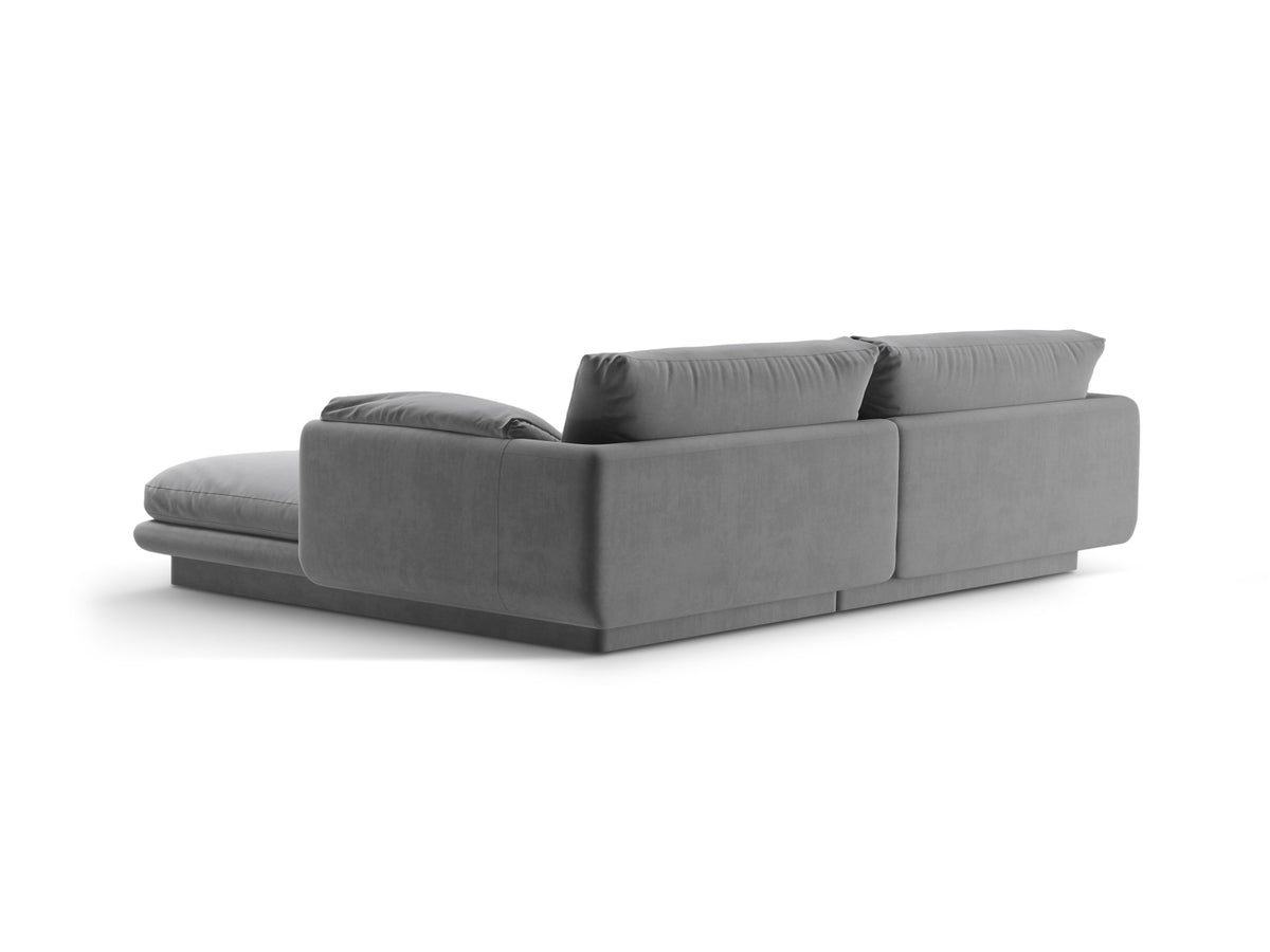 Torino Velour links Ecksofa 3 Sitzer in Light Grey-Casino präsentiert im Onlineshop von KAQTU Design AG. L-Sofa links ist von Micadoni