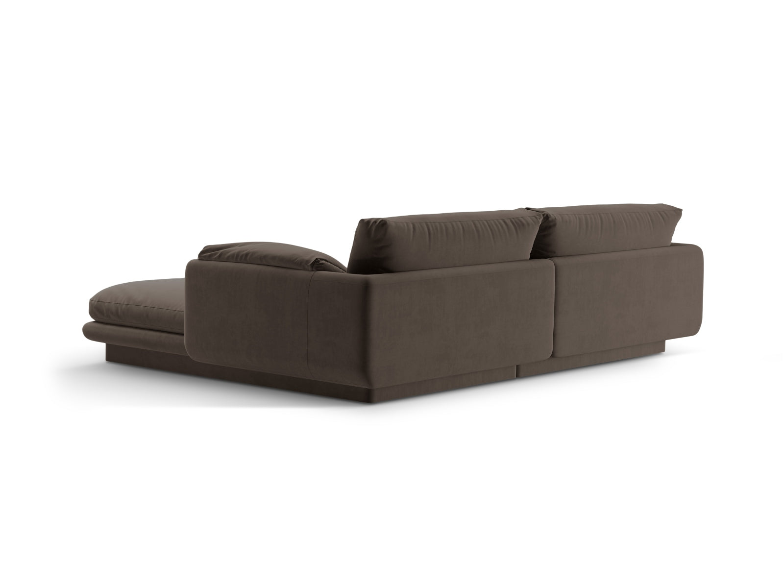 Stylisches 3-Sitzer Ecksofa Torino aus Velours, linksseitig, perfekt für moderne Wohnkonzepte und gemütliche Atmosphäre.