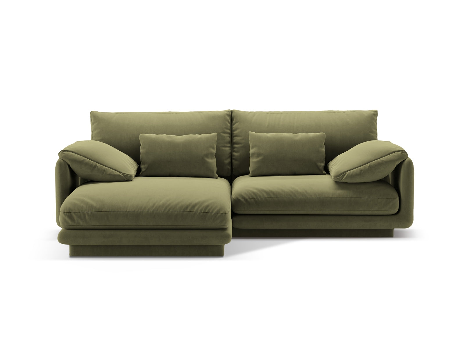 Torino Velour links Ecksofa 3 Sitzer in Light Green präsentiert im Onlineshop von KAQTU Design AG. Ecksofa links ist von Micadoni
