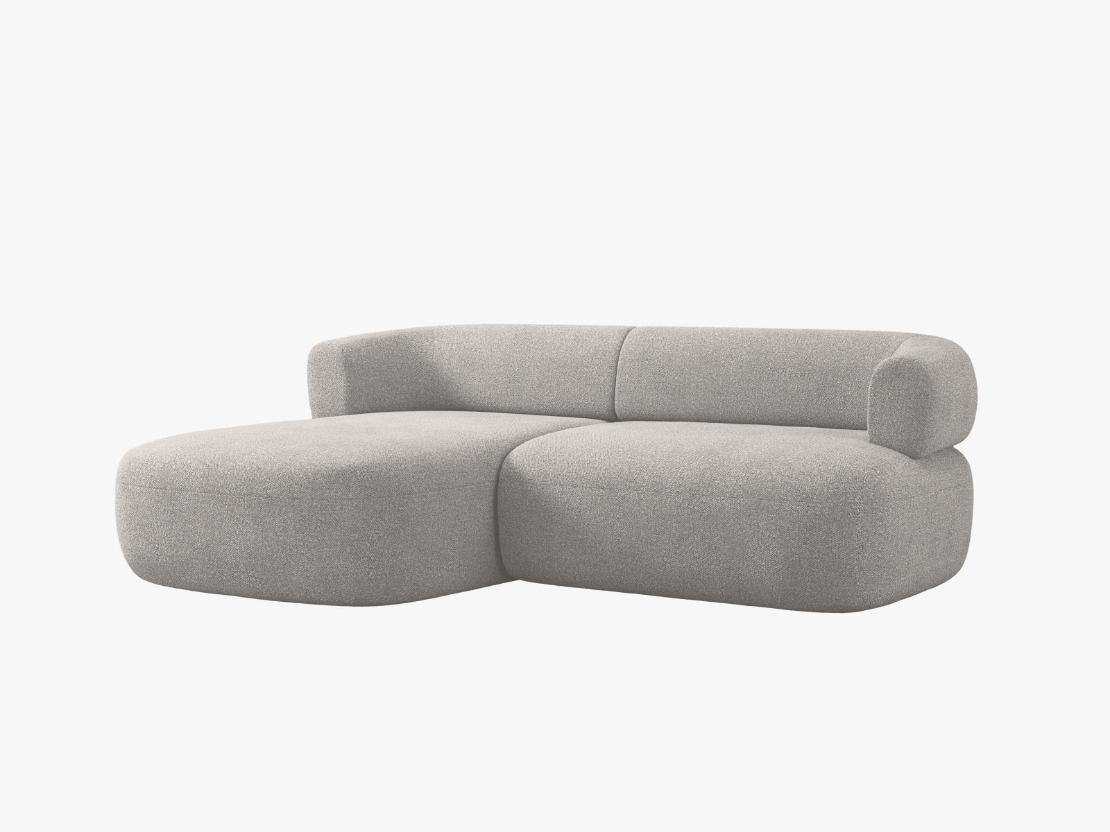Stylisches 5-Sitzer Ecksofa Jenny links in zeitlosem Grau, ideal für moderne Wohnkonzepte und gemütliche Stunden von Micadoni.