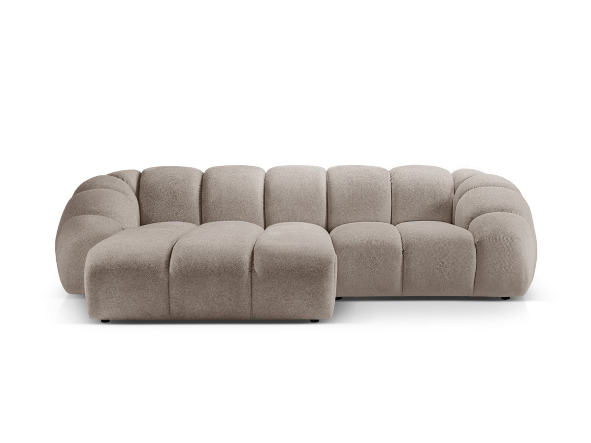 Diana Ecksofa links 3 Sitzer in Dark Beige-Bubble präsentiert im Onlineshop von KAQTU Design AG. L-Sofa links ist von Micadoni