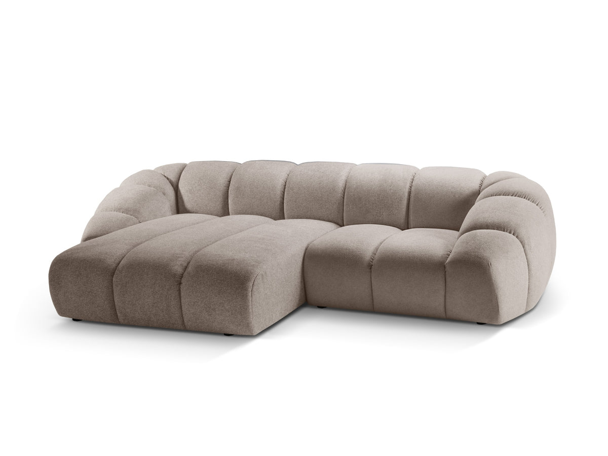 Diana Ecksofa links 3 Sitzer in Dark Beige-Bubble präsentiert im Onlineshop von KAQTU Design AG. L-Sofa links ist von Micadoni