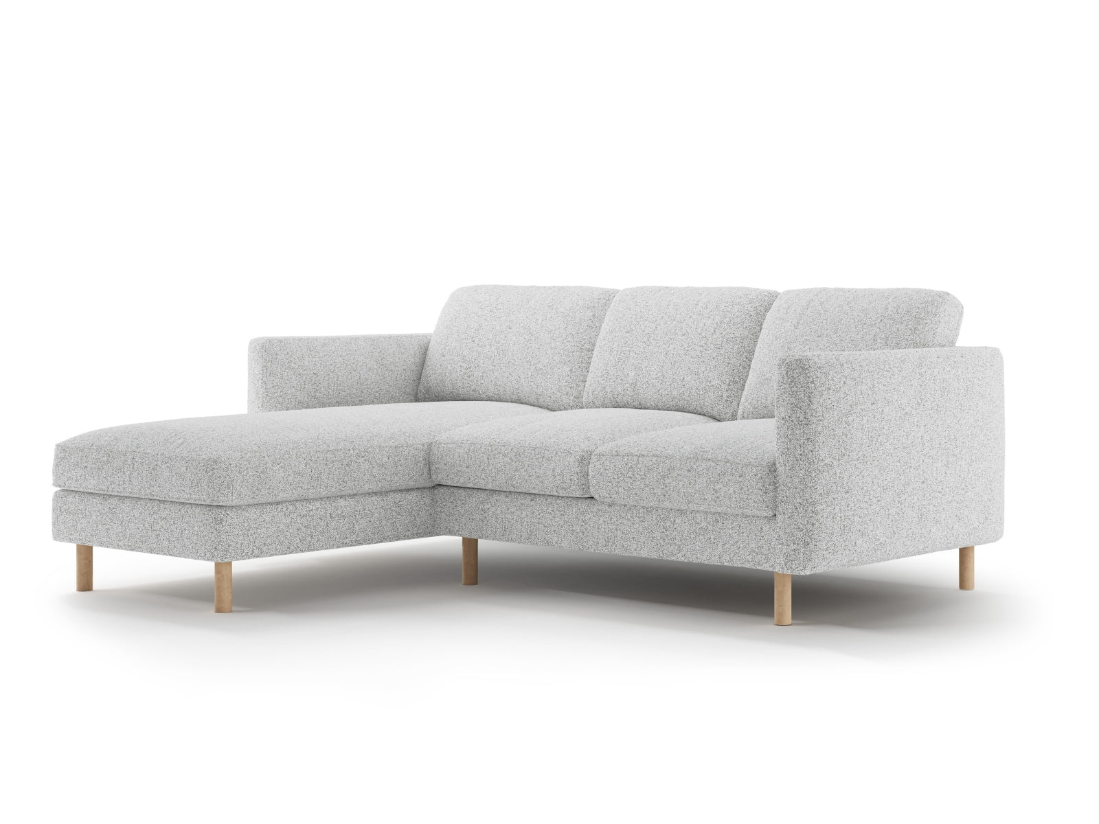 Elegantes Eden Ecksofa links in stilvollem Grau, perfekt für entspannte Abende. Hochwertige Materialien und modernes Design von Micadoni.